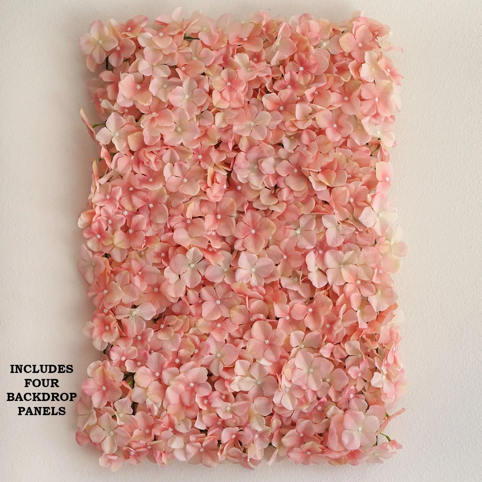 Hydrangea Artificial Flower Wall Mat Panel - Blush - 4 panels