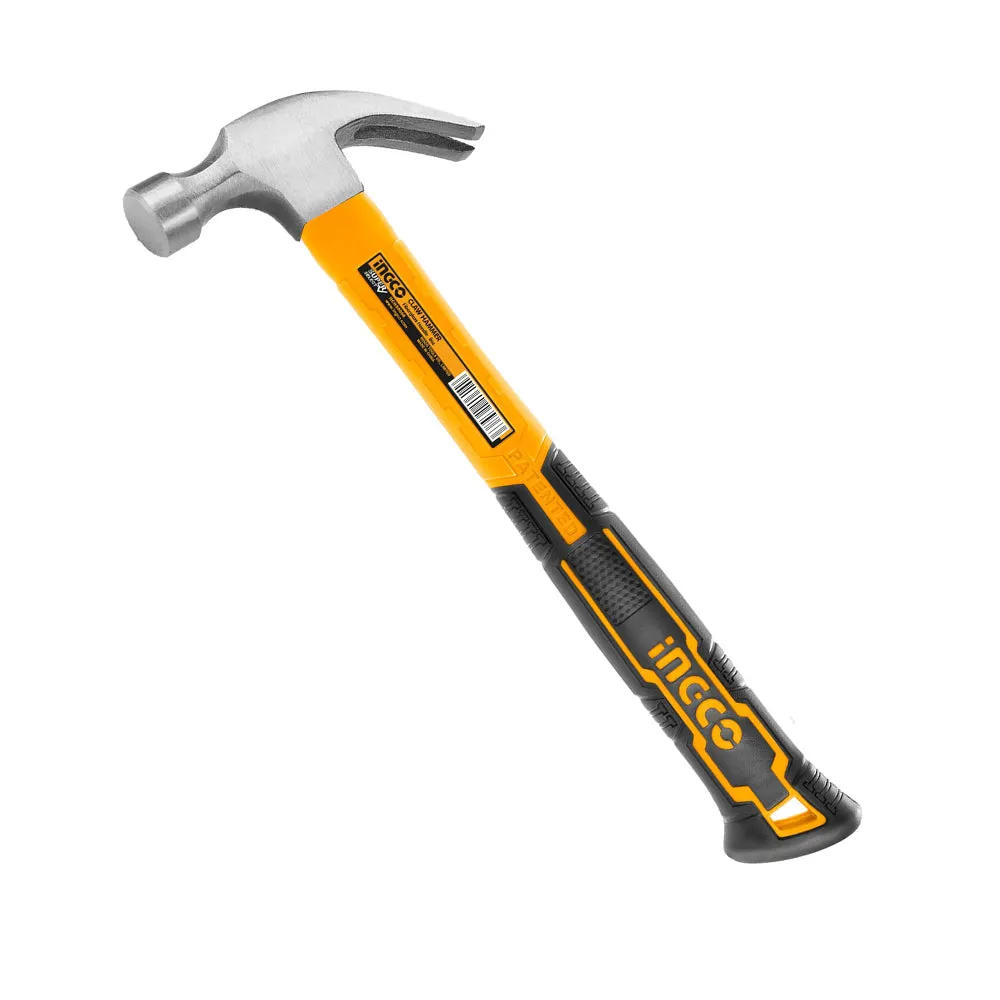 INGCO 8oz Claw Hammer Super Select with Fiberglass Handle, Drop-forged Hammerhead for Heat Treament | HCHS8008