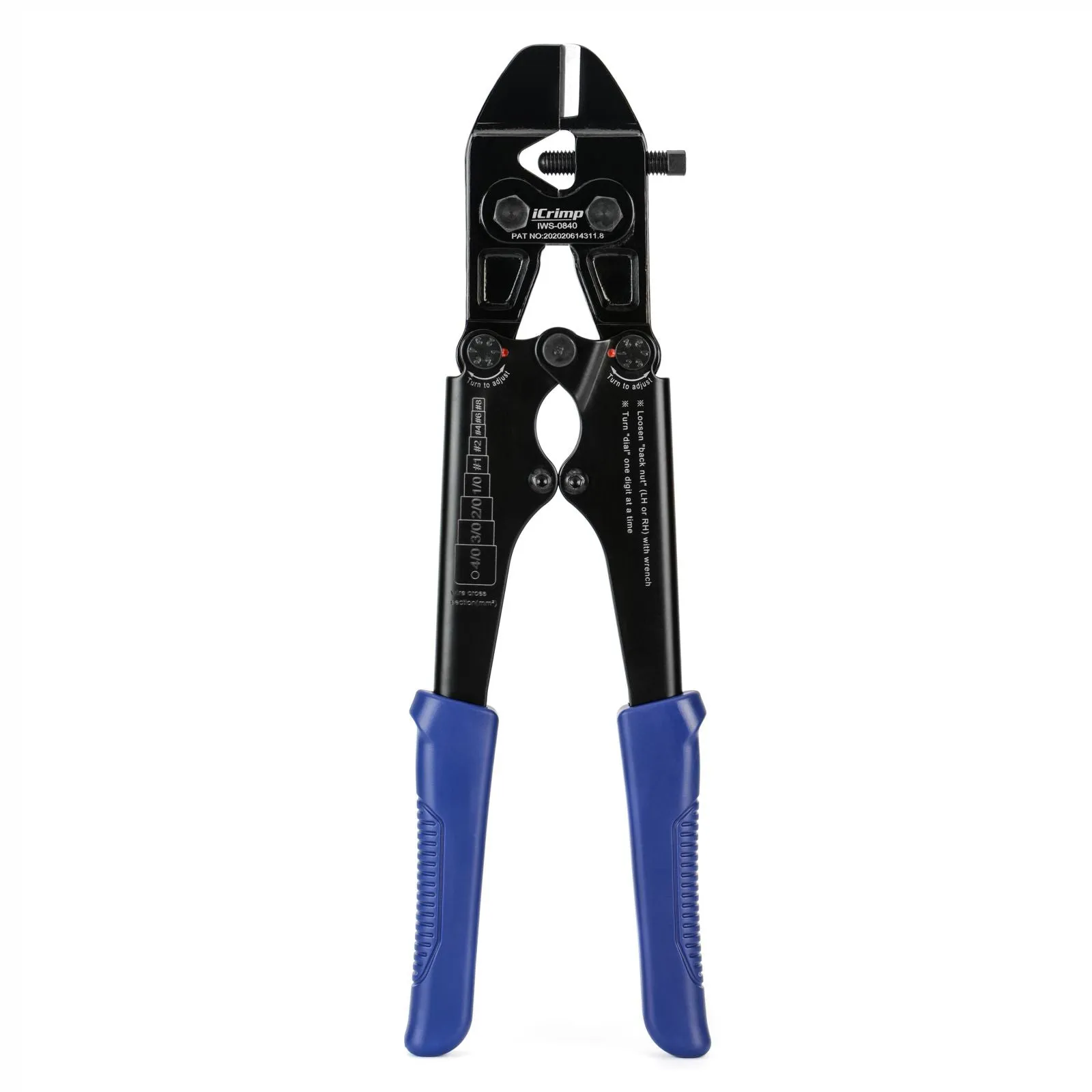 IWS-0840 Punch Type Battery Cable Crimper For AWG8-4/0 Copper and Aluminum Lugs, Battery Cable Cutter