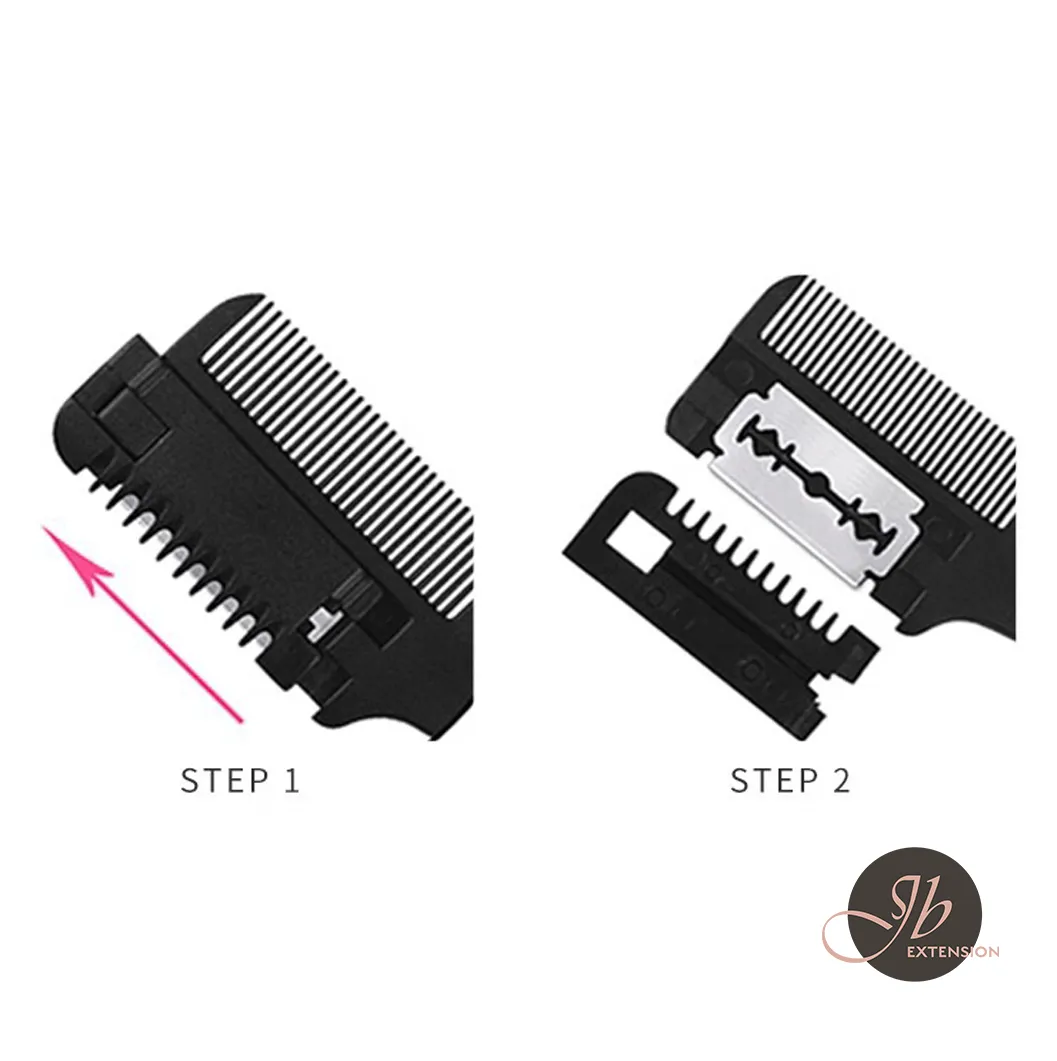 JBextension Trimmer Brush Hair Thinning Comb, Razor Combs for Women, Double Edge Hair Razor Comb Slim Hair Cutting Tool for Home and Salon Trimmer Comb 1 Pack