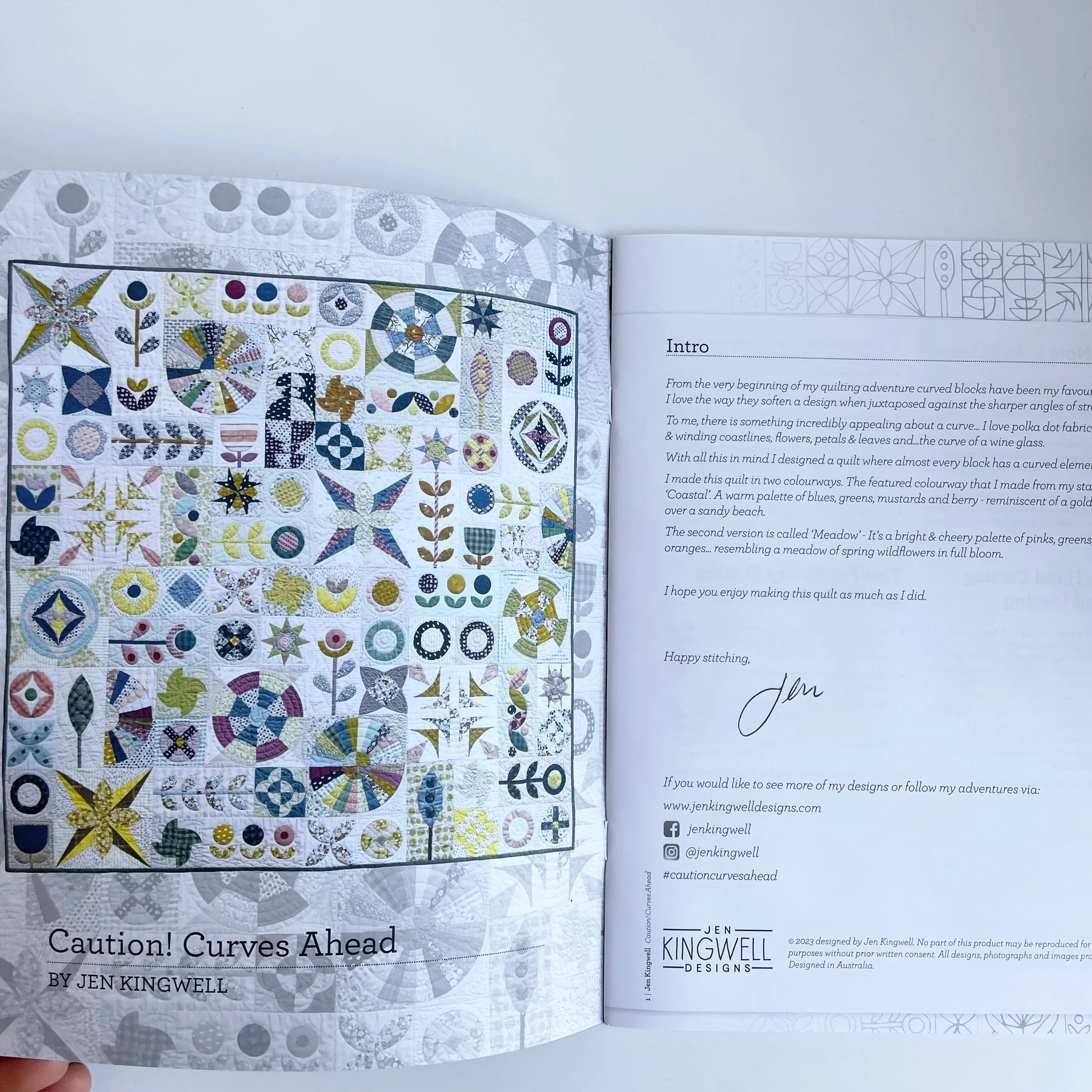 Jen Kingwell : Caution! Curves Ahead Quilt Pattern Booklet