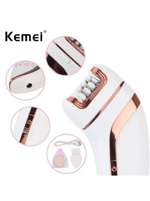 Kemei KM-1207 Epilator with extra shaving head & scraping For Women