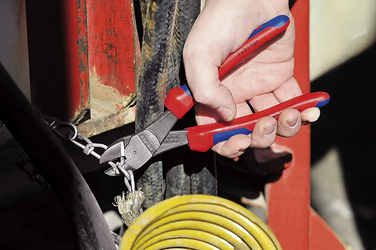 Knipex 74 02 200 8" High Leverage Diagonal Cutters with Comfort Grips