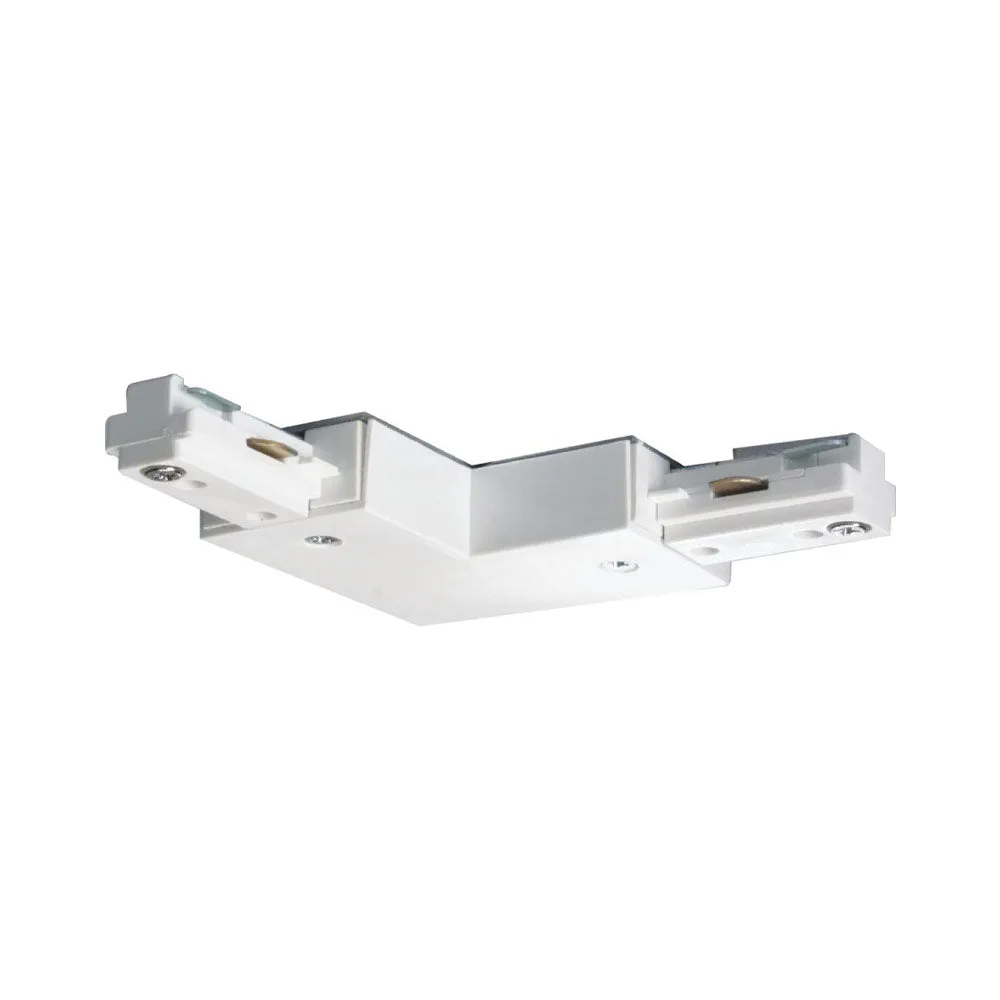 L Connector for Track Lighting White Finish