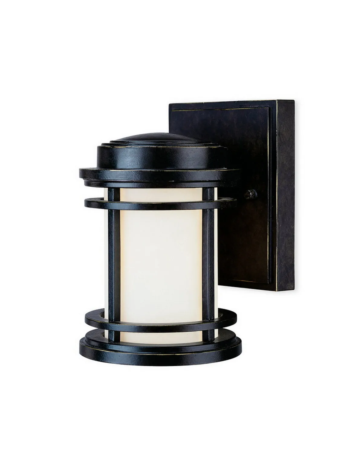 La Mirage Outdoor 1-Light Wall Sconce in Winchester with Satin White Glass