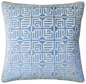 Labyrinth Velvet Blue Decorative Pillow Ryan Studio