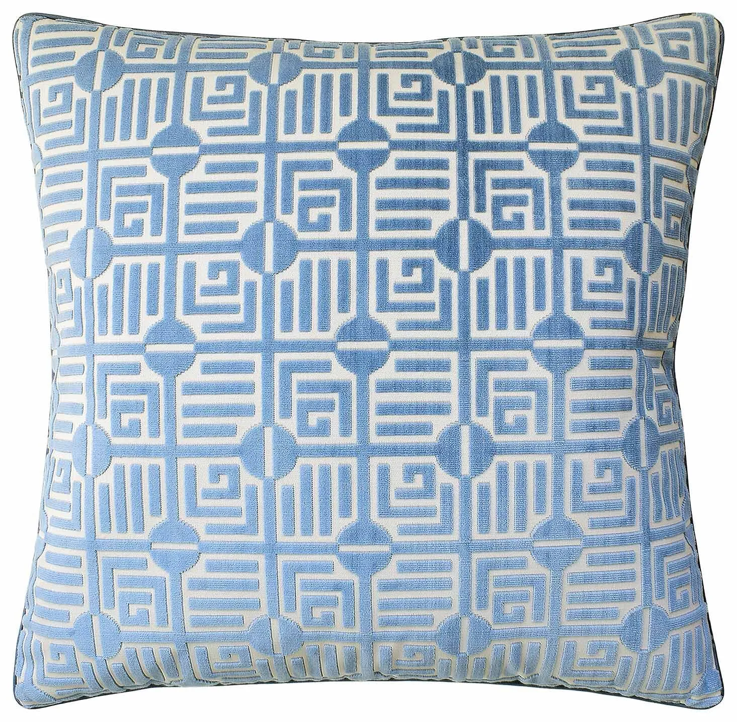 Labyrinth Velvet Blue Decorative Pillow Ryan Studio