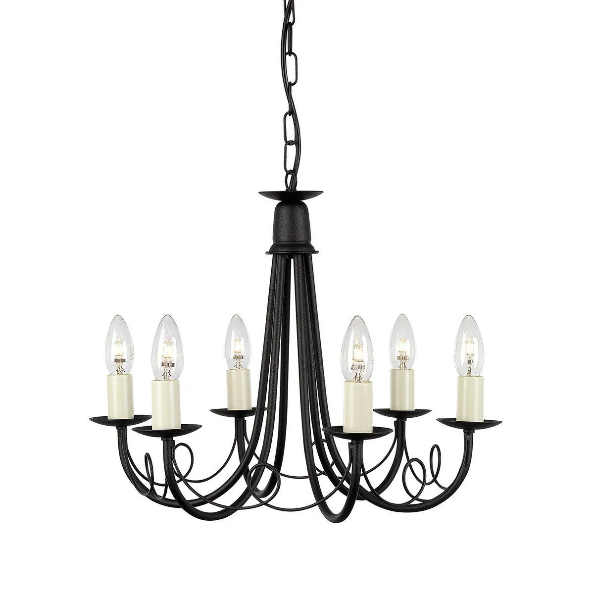 Lambeth Black/Gold 6 Arm Ceiling Light - ID 571