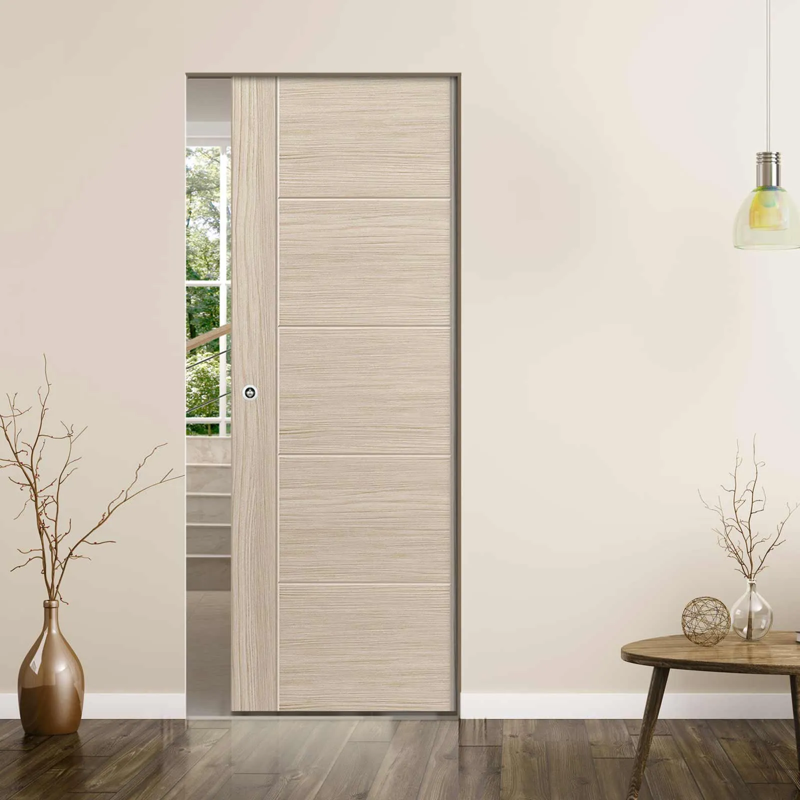 Laminates Ivory Painted Absolute Evokit Pocket Door - Prefinished