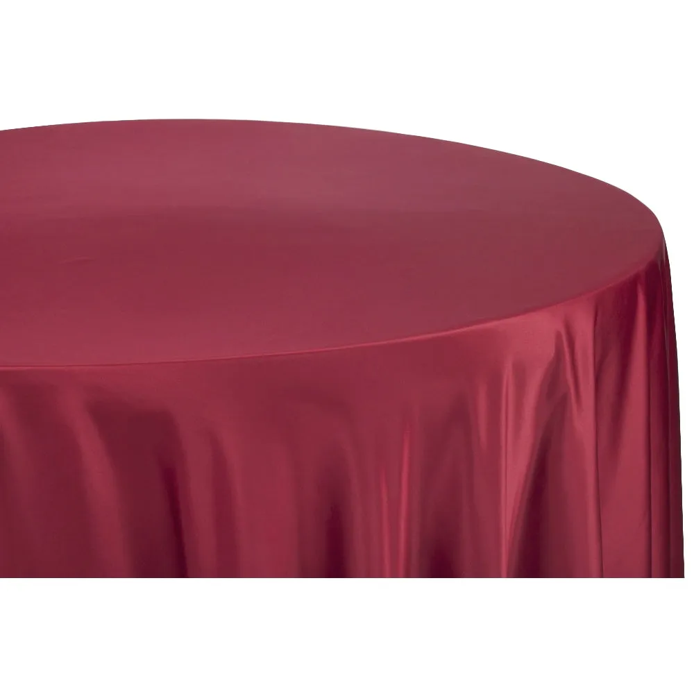 Lamour Satin 132" Round Tablecloth - Apple Red