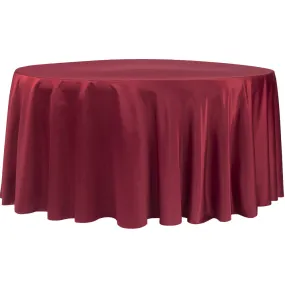 Lamour Satin 132" Round Tablecloth - Apple Red