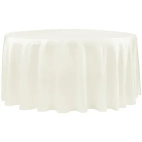 Lamour Satin 132" Round Tablecloth - Ivory