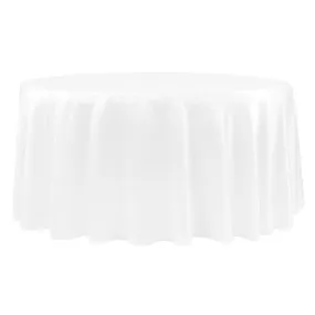 Lamour Satin 132" Round Tablecloth - White