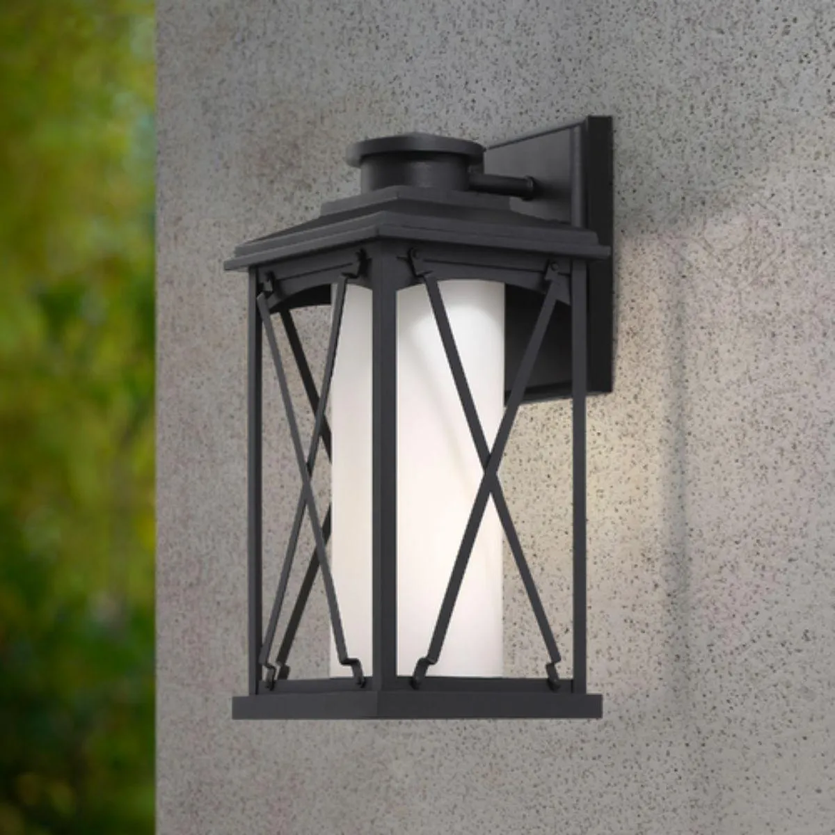 Lansdale 16 in. Outdoor Wall Lantern Matte Black Finish