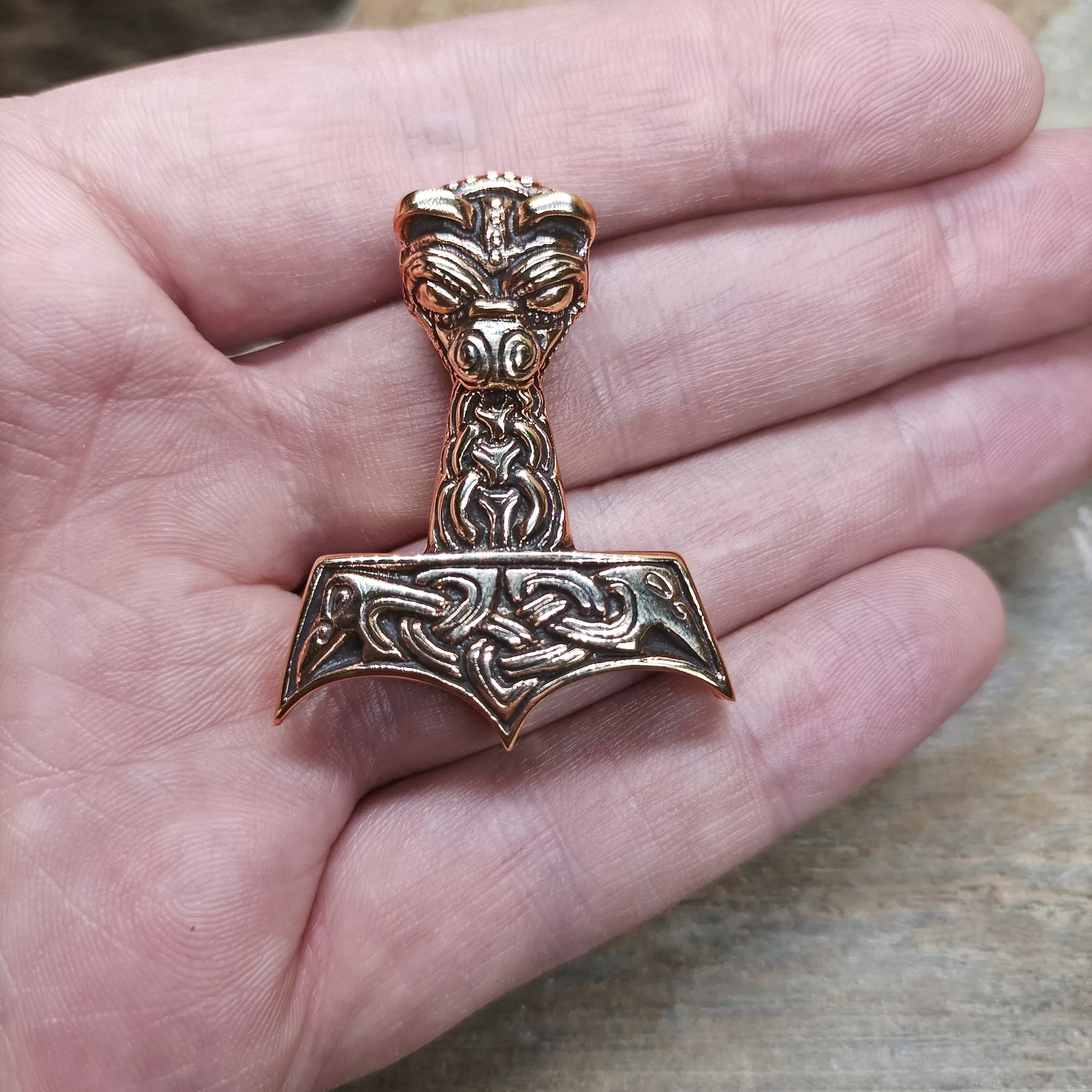 Large And Ferocious Thors Hammer Pendant