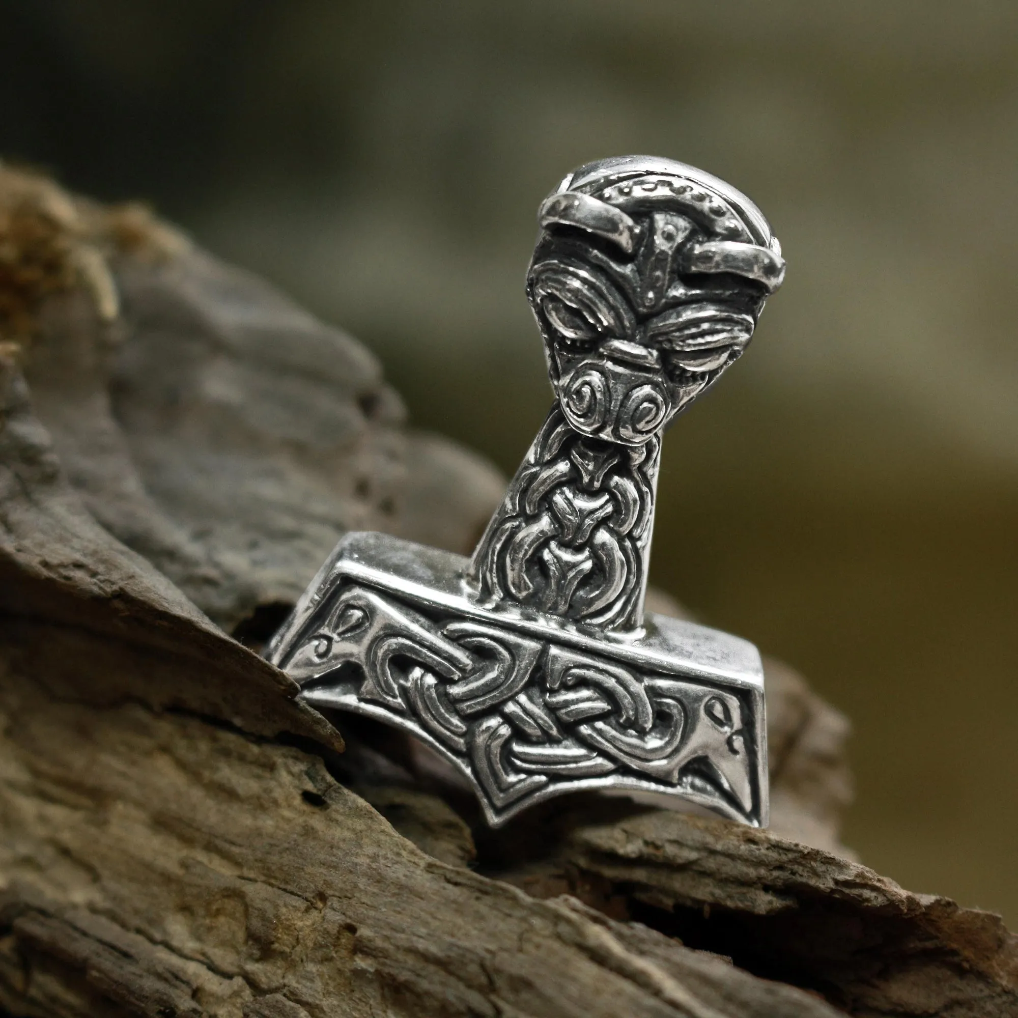 Large And Ferocious Thors Hammer Pendant