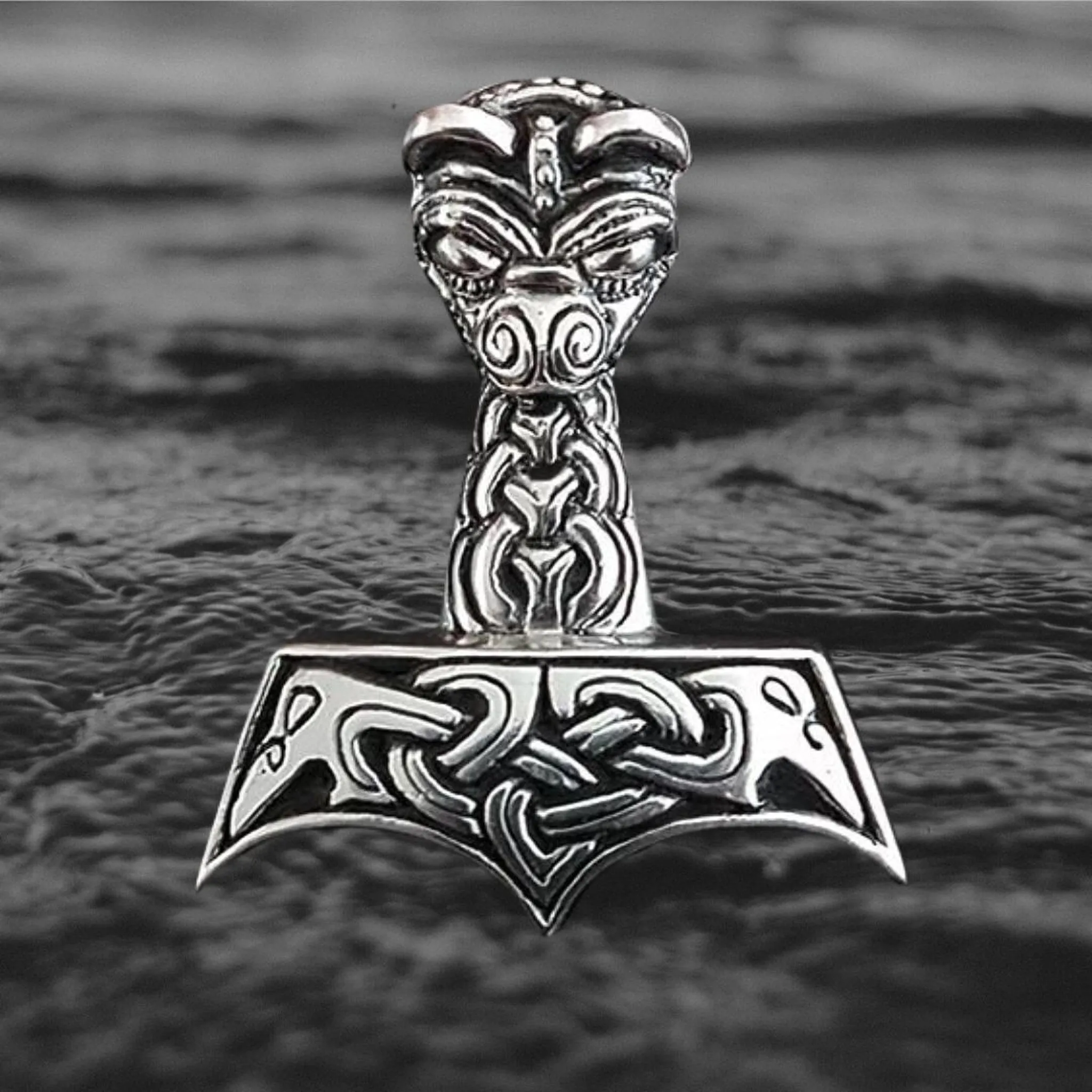 Large And Ferocious Thors Hammer Pendant