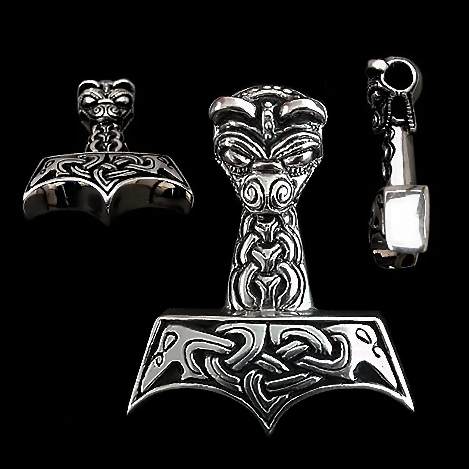 Large And Ferocious Thors Hammer Pendant