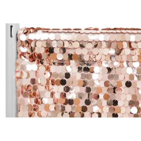 Large Payette Sequin 10ft H x 52" W Drape/Backdrop panel - Blush/Rose Gold