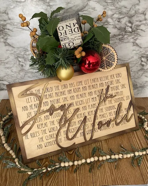 Layered Christmas Carol: Joy to the World SVG File Laser Glowforge Ready