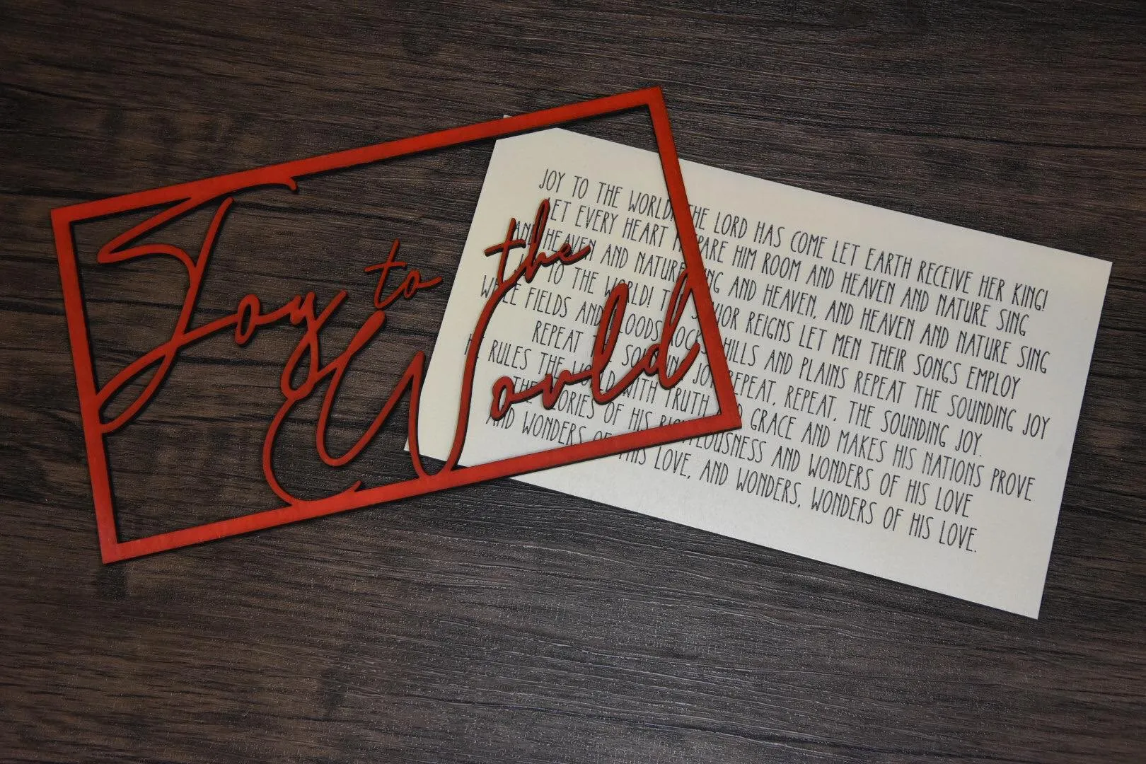 Layered Christmas Carol: Joy to the World SVG File Laser Glowforge Ready