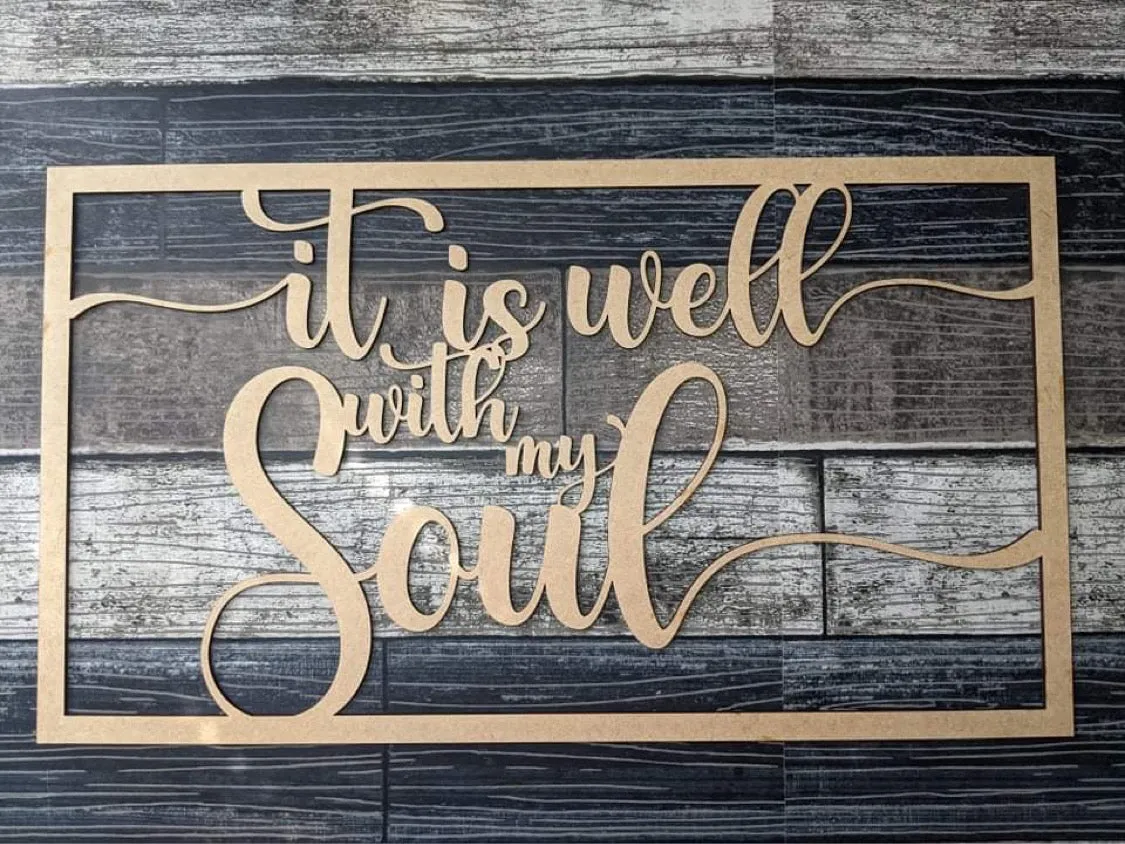 Layered Hymn: It is Well with my Soul SVG File Laser Ready Glowforge Thunder Laser