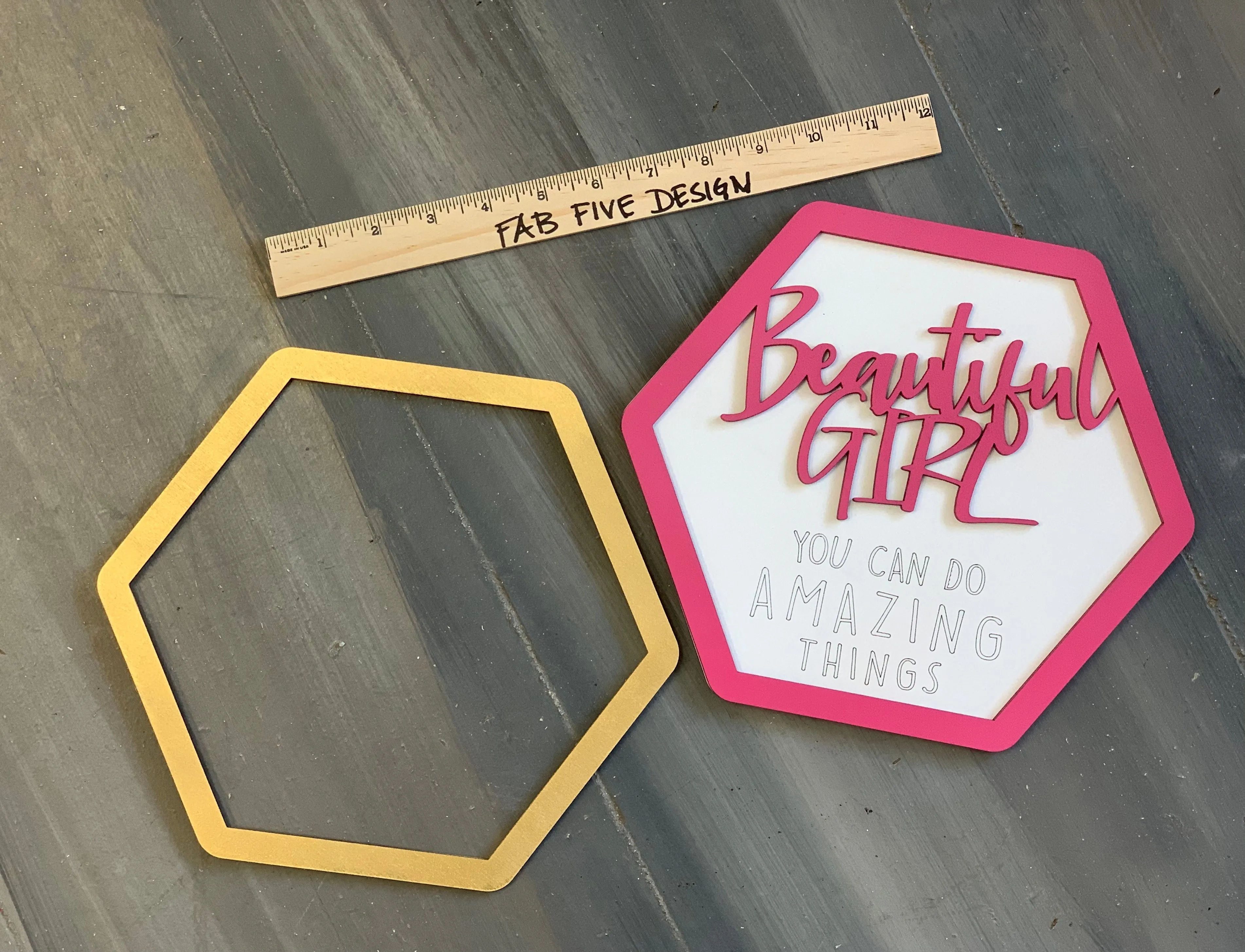 Layered Sign: Beautiful Girl You Can Do Amazing Things SVG File Laser Glowforge