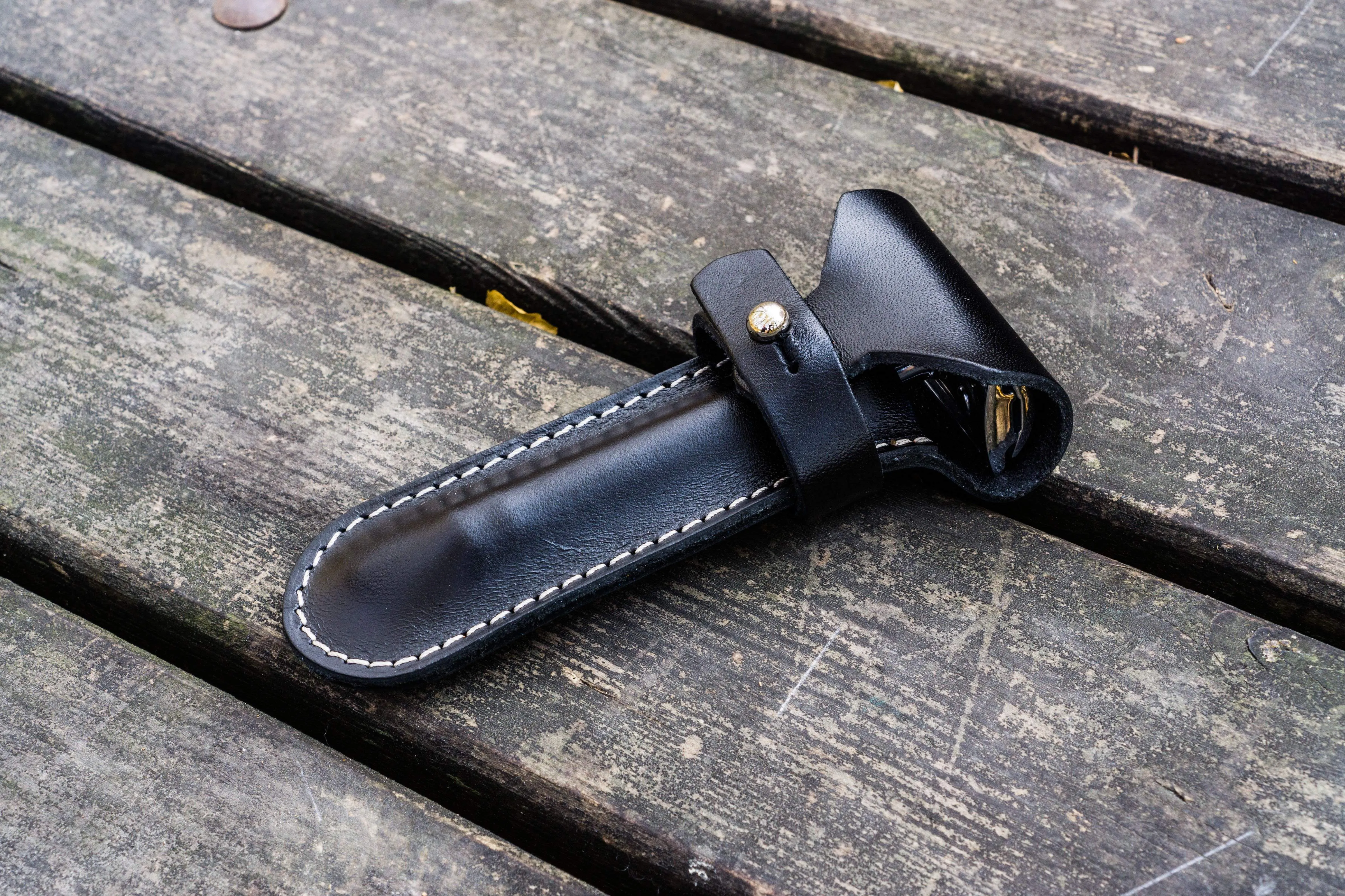 Leather Safety Razor Case - Black