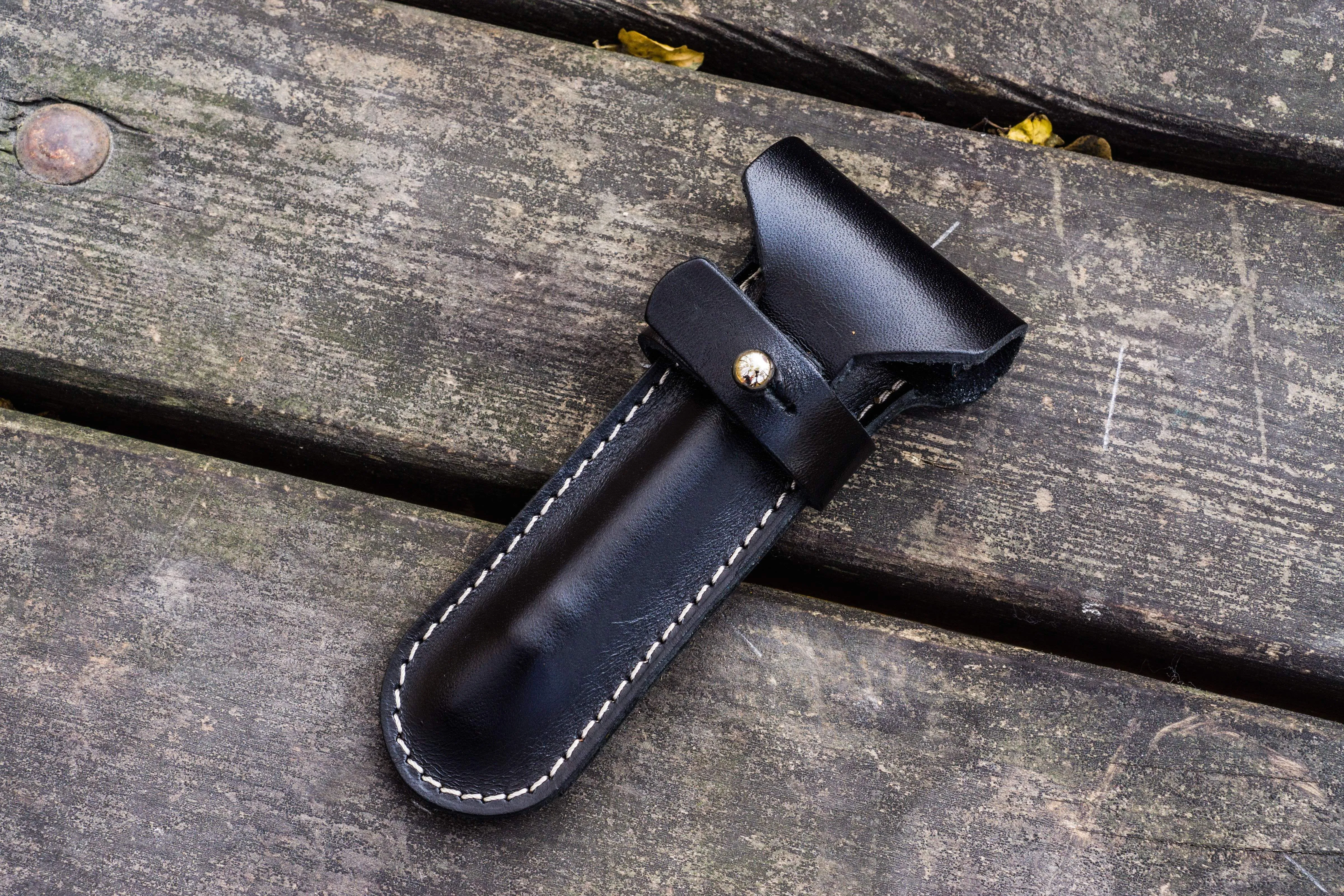 Leather Safety Razor Case - Black