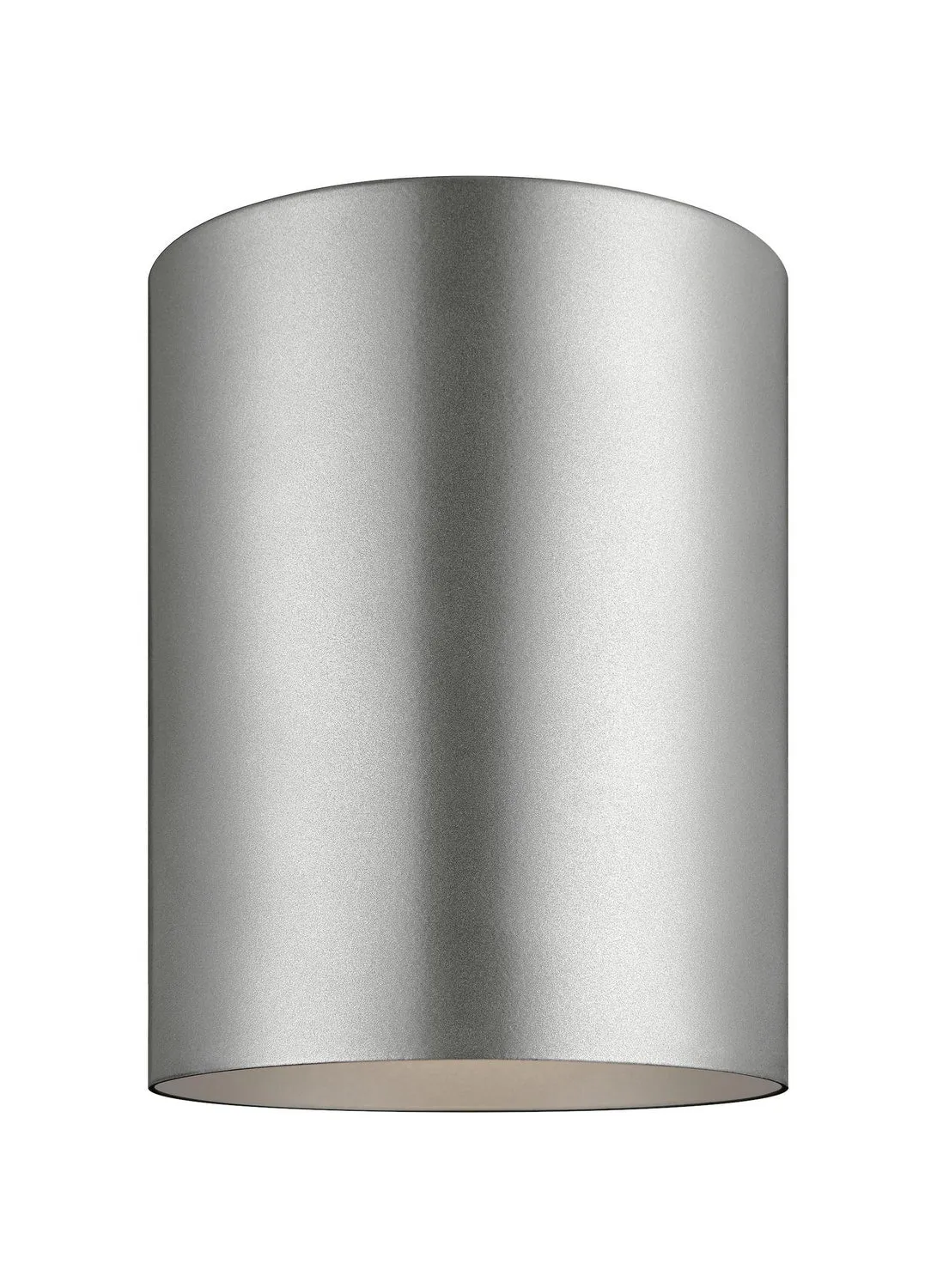 LED Flush Mount from the Outdoor Cylinders Collection in Painted Brushed Nickel Finish by Visual Comfort Studio