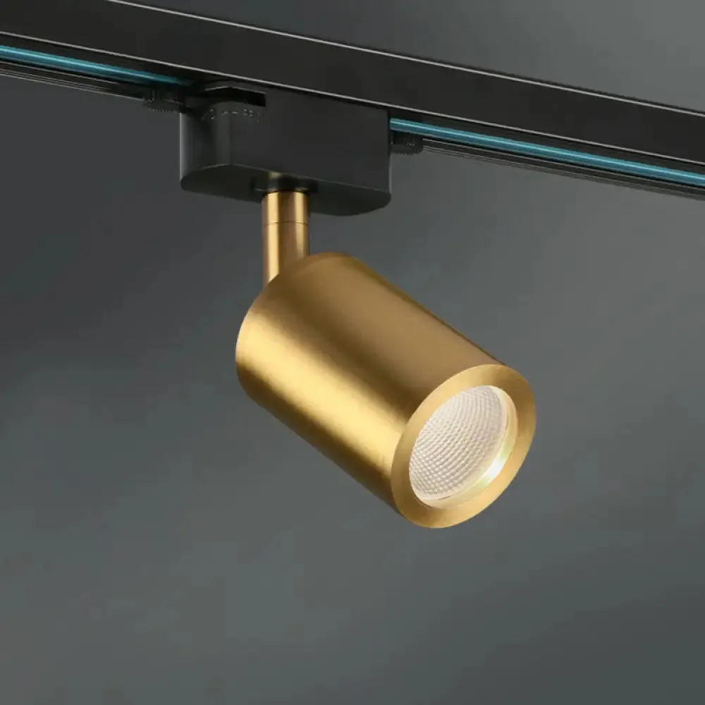 LED Tube Spotlight Track Lighting - Postmodern Metal Black & Gold Semi-Flush Ceiling Light