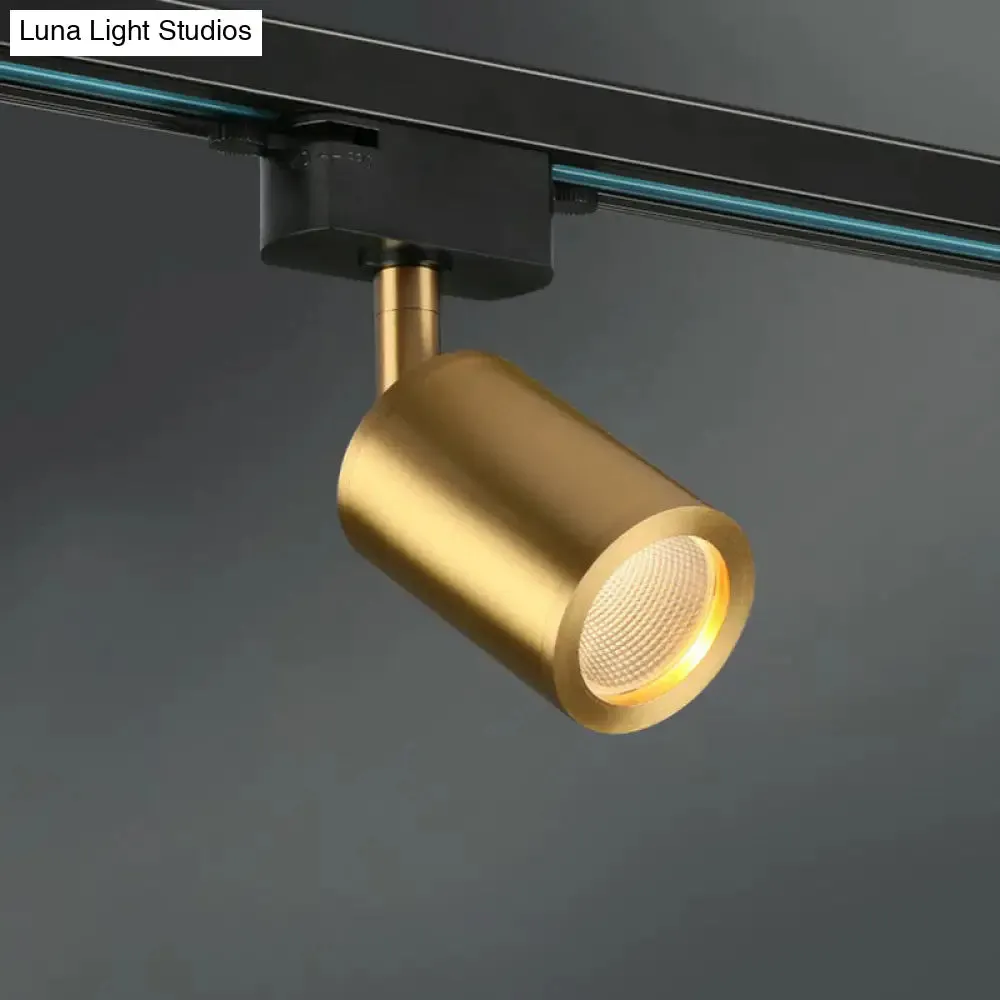 LED Tube Spotlight Track Lighting - Postmodern Metal Black & Gold Semi-Flush Ceiling Light