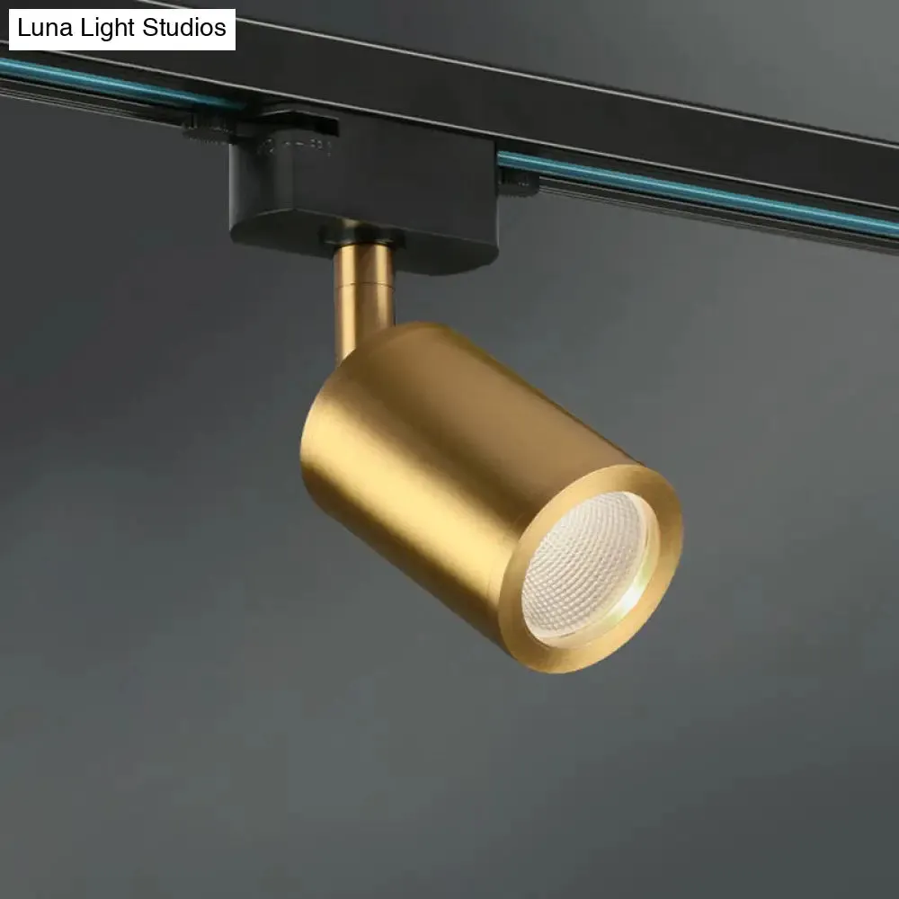 LED Tube Spotlight Track Lighting - Postmodern Metal Black & Gold Semi-Flush Ceiling Light