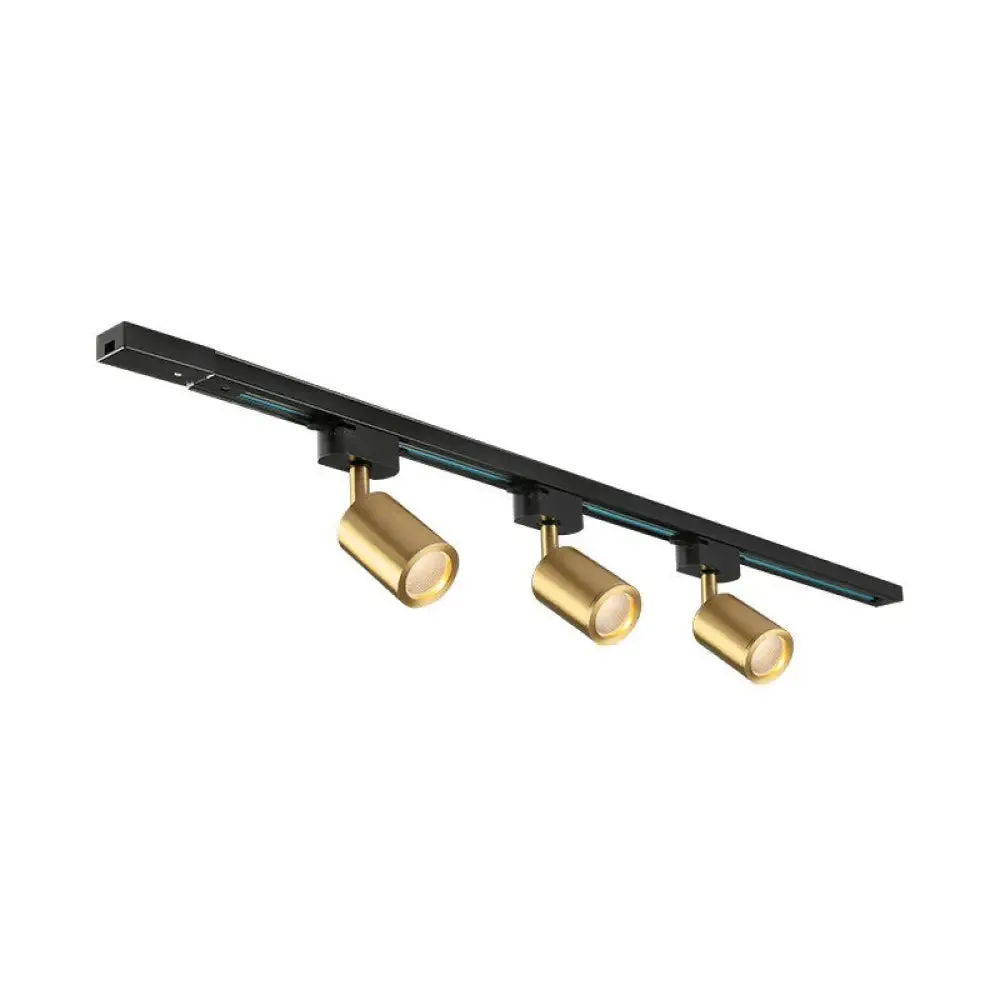 LED Tube Spotlight Track Lighting - Postmodern Metal Black & Gold Semi-Flush Ceiling Light