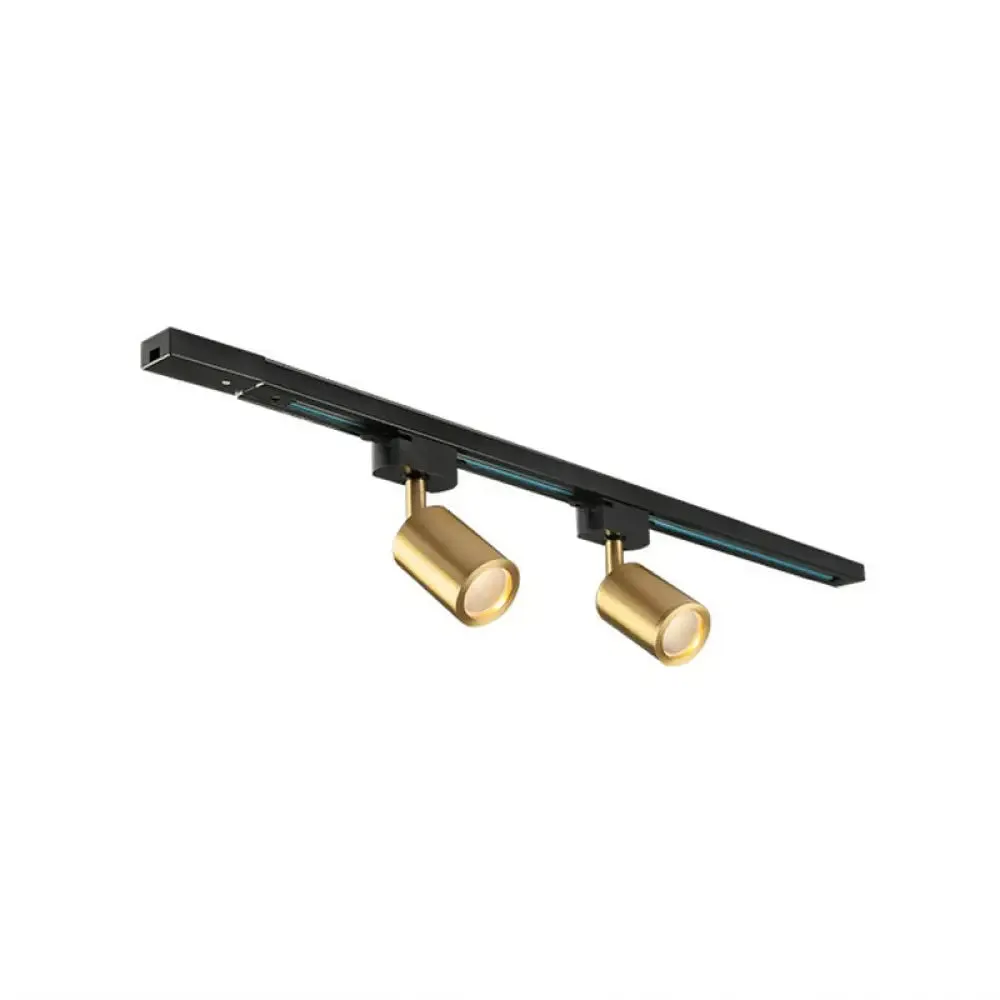 LED Tube Spotlight Track Lighting - Postmodern Metal Black & Gold Semi-Flush Ceiling Light