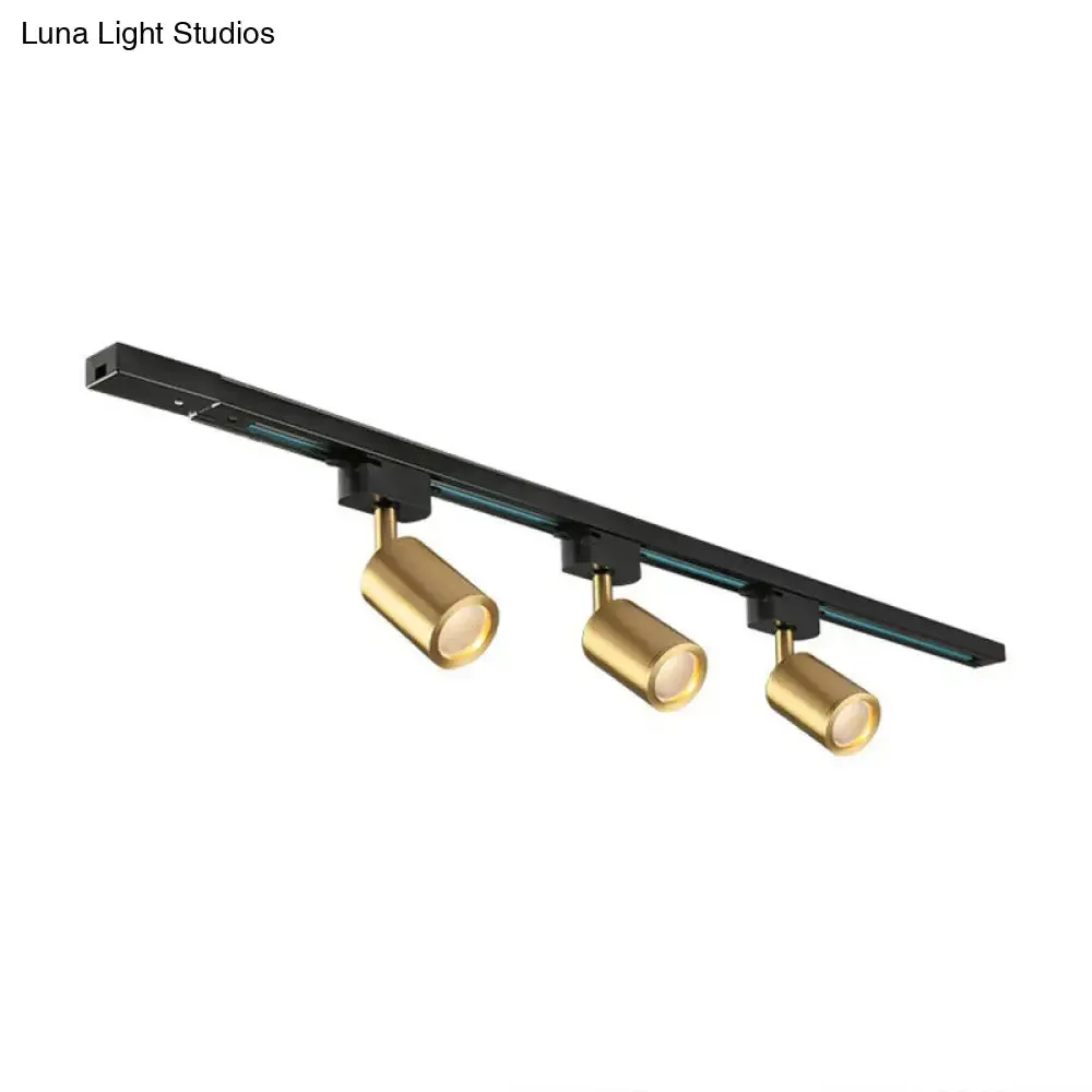 LED Tube Spotlight Track Lighting - Postmodern Metal Black & Gold Semi-Flush Ceiling Light