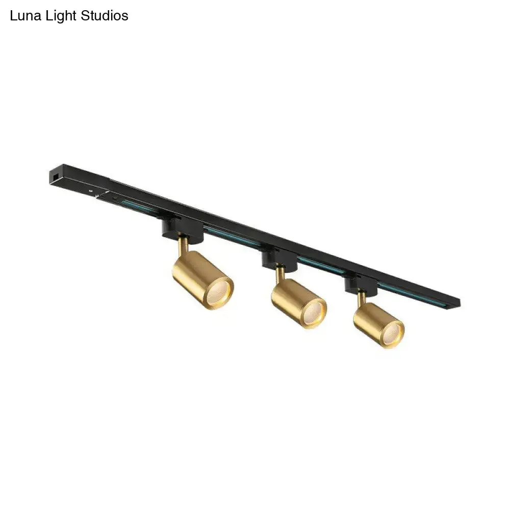 LED Tube Spotlight Track Lighting - Postmodern Metal Black & Gold Semi-Flush Ceiling Light