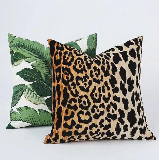 Leopard Velvet Cushion Cover / Velvet Cheetah Pillow / Animal Print  ZIPPER Pillow Cover / Jamil Natural Pillow / Hollywood Regency Pillow C