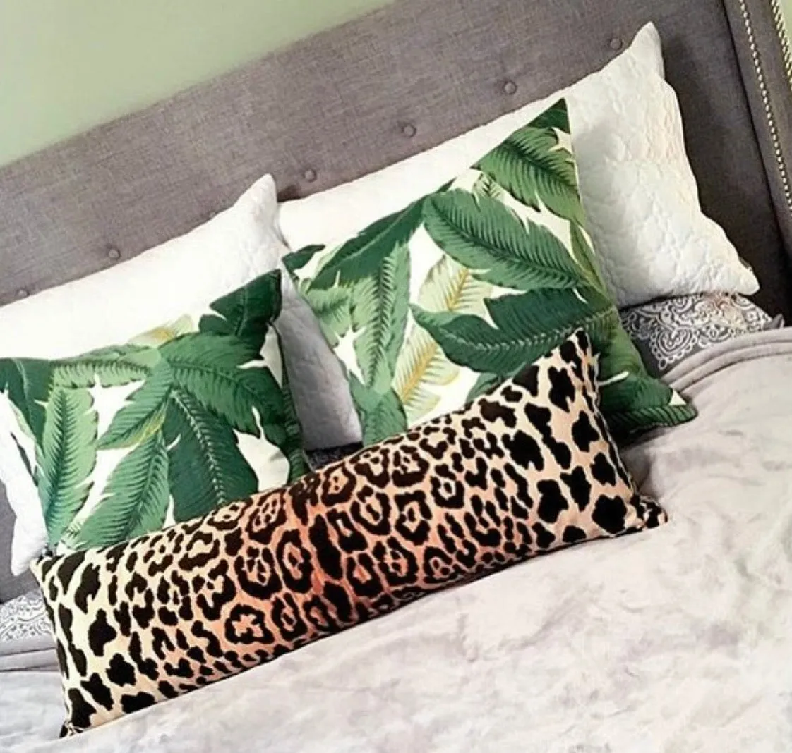 Leopard Velvet Cushion Cover / Velvet Cheetah Pillow / Animal Print  ZIPPER Pillow Cover / Jamil Natural Pillow / Hollywood Regency Pillow C