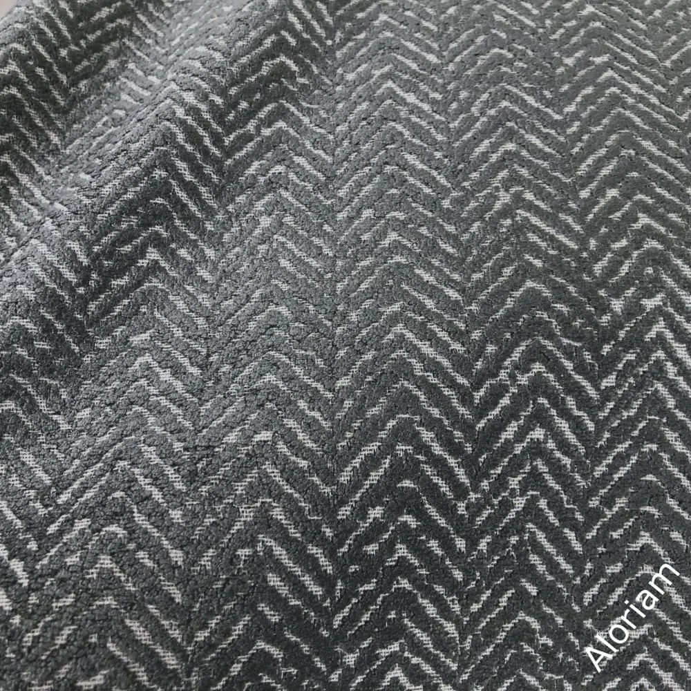 Liam Dark Gray Herringbone Chenille Pillow Cover