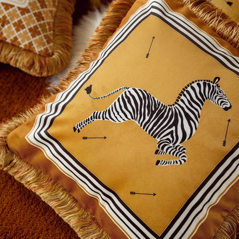 Luxury Italian Velvet Zebra Jungle Safari Cover Collection