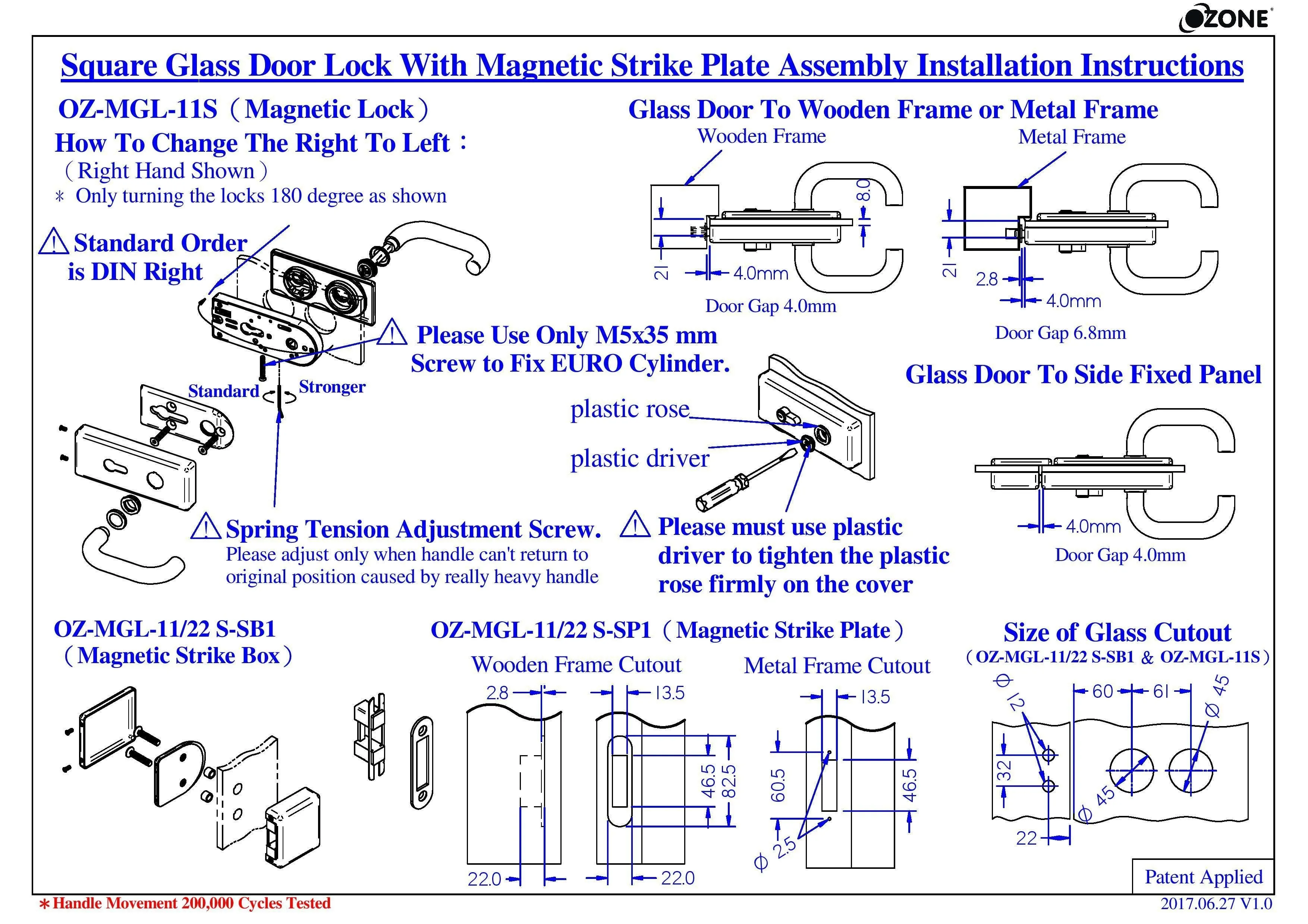 Magnetic Lever Latch Body - Matte Black