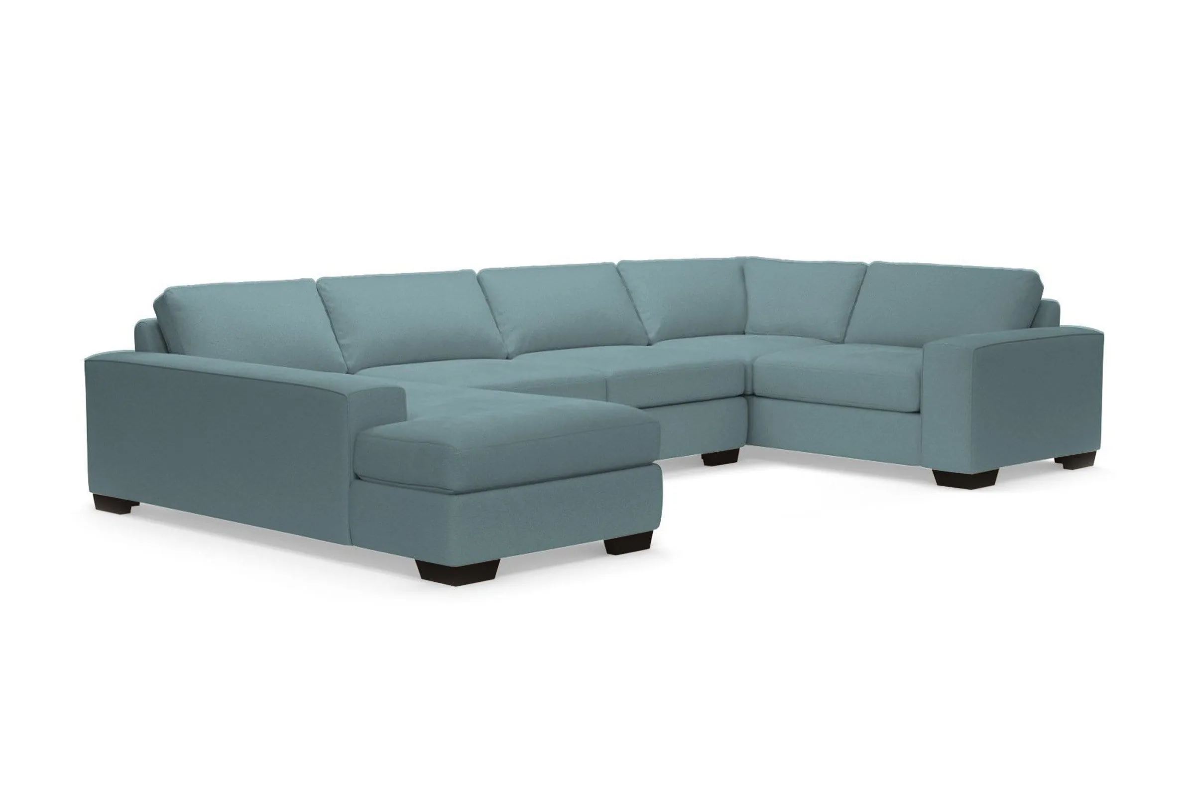 Melrose 3pc Sleeper Sectional :: Leg Finish: Espresso / Configuration: LAF - Chaise on the Left / Sleeper Option: Deluxe Innerspring Mattress