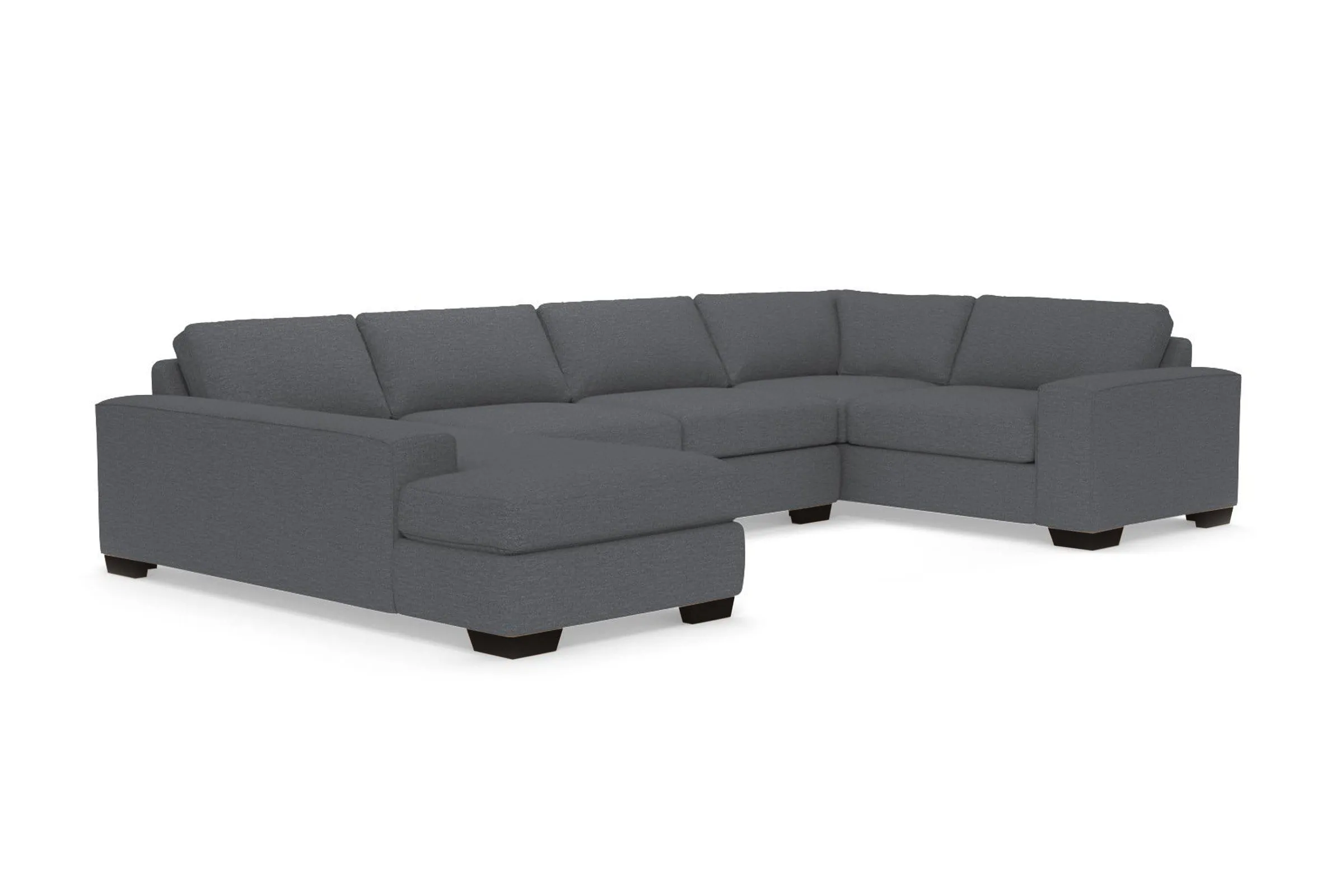 Melrose 3pc Sleeper Sectional :: Leg Finish: Espresso / Configuration: LAF - Chaise on the Left / Sleeper Option: Deluxe Innerspring Mattress