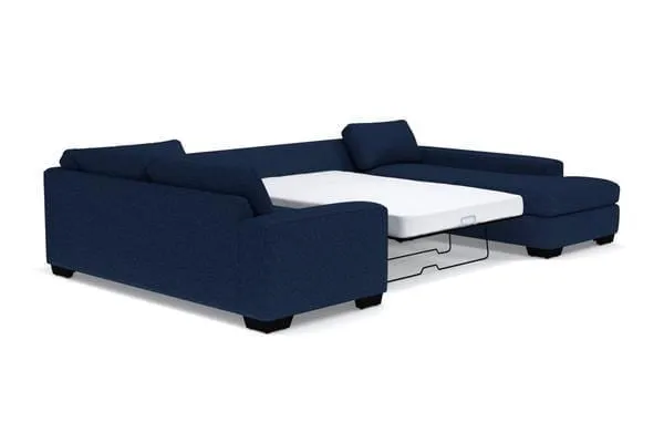 Melrose 3pc Sleeper Sectional :: Leg Finish: Espresso / Configuration: LAF - Chaise on the Left / Sleeper Option: Deluxe Innerspring Mattress