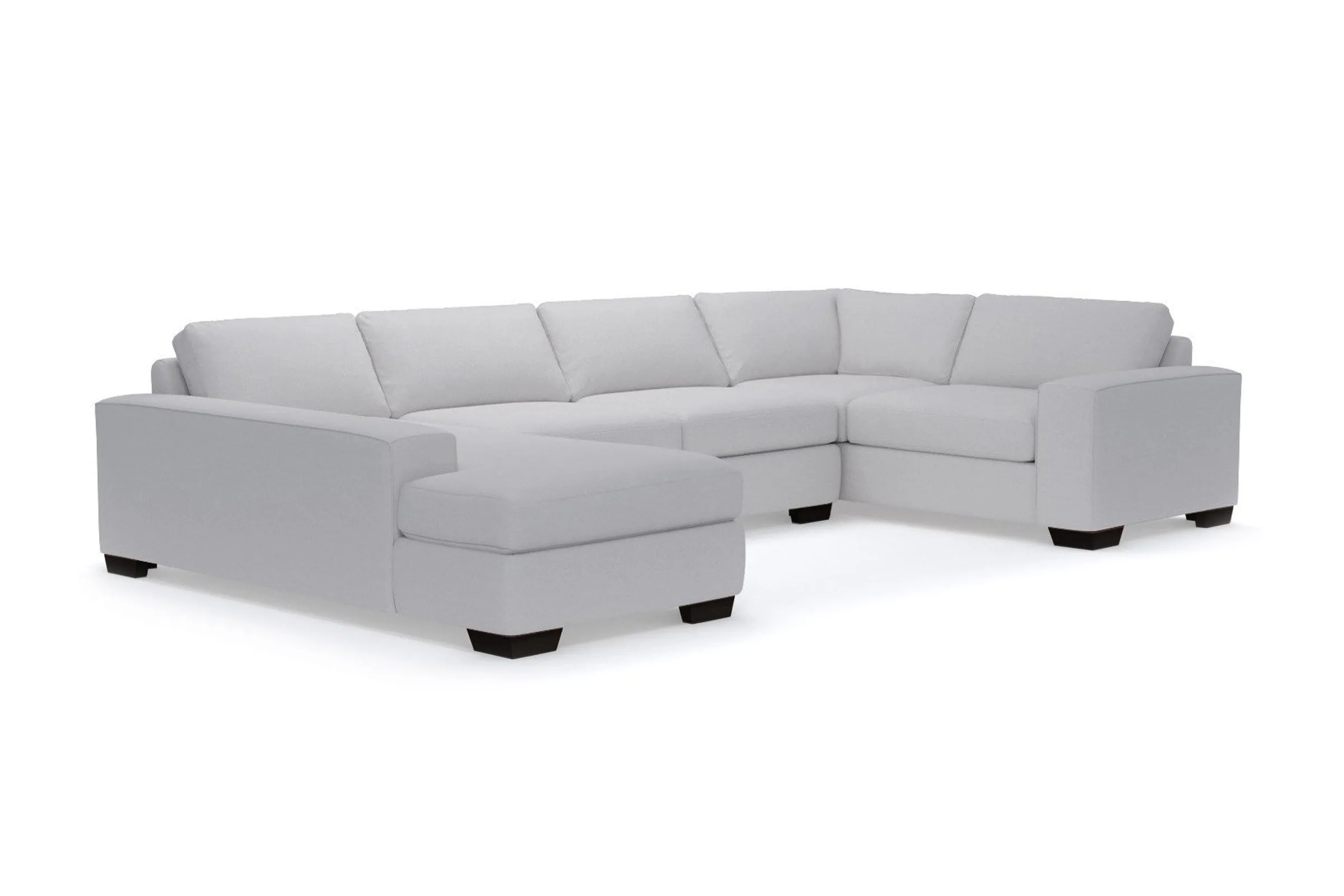 Melrose 3pc Sleeper Sectional :: Leg Finish: Espresso / Configuration: LAF - Chaise on the Left / Sleeper Option: Deluxe Innerspring Mattress