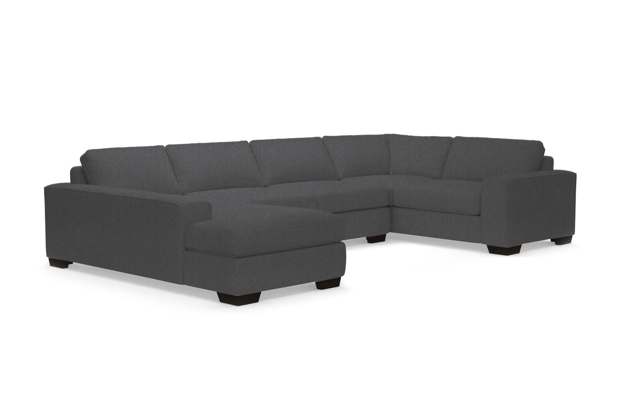 Melrose 3pc Sleeper Sectional :: Leg Finish: Espresso / Configuration: LAF - Chaise on the Left / Sleeper Option: Deluxe Innerspring Mattress