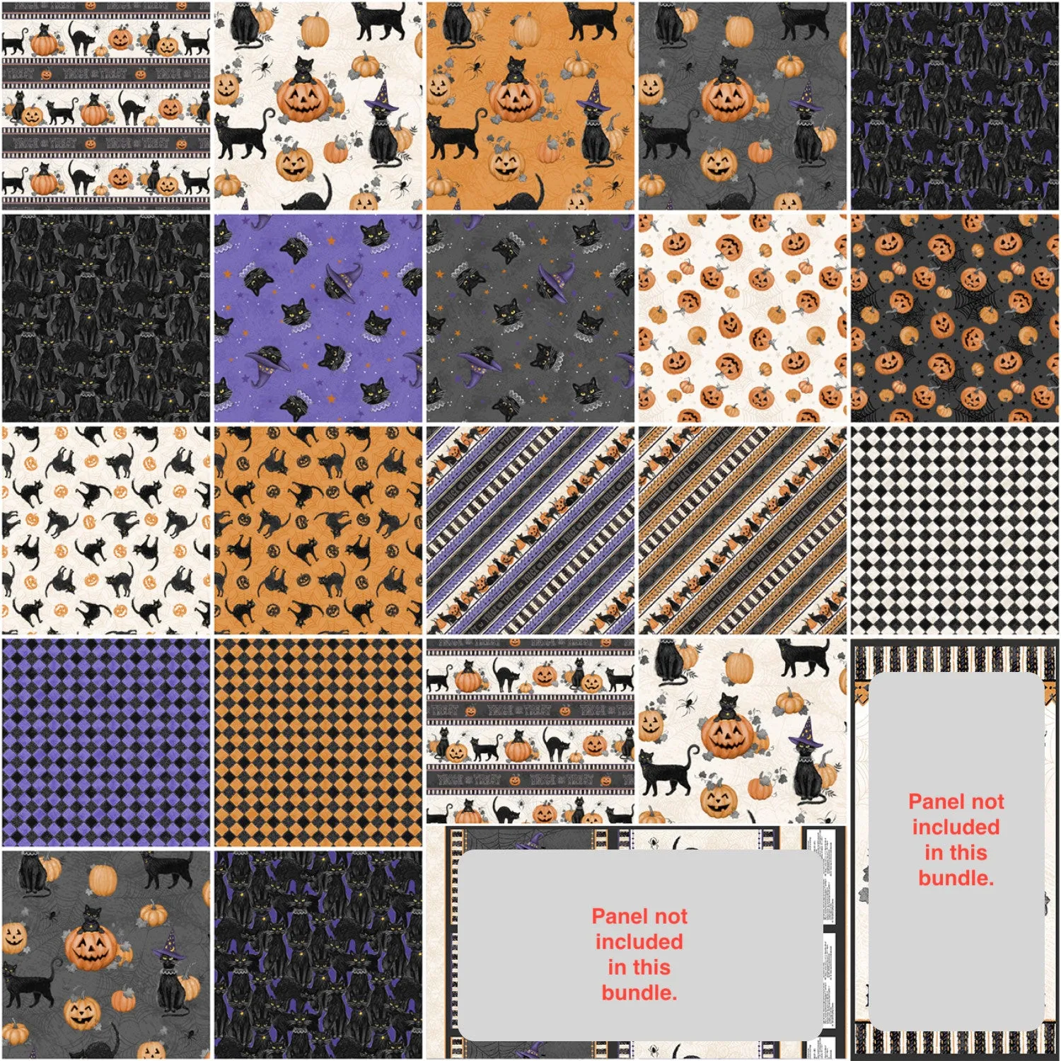 Meow-Gical Night | 10" Precut Squares | Michael Davis for Wilmington | 42pcs