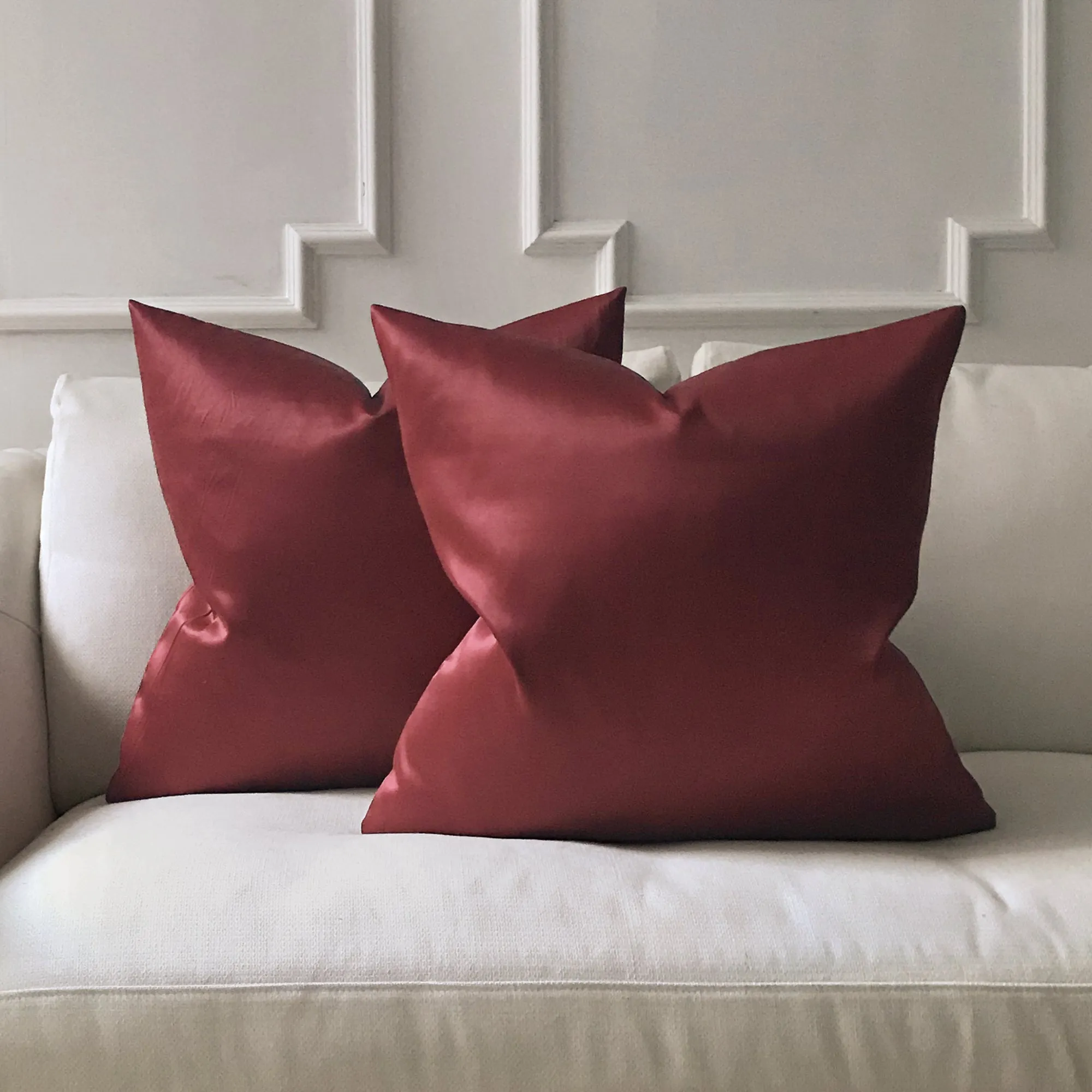 Merlot Solid Throw Pillow Cover 24x24