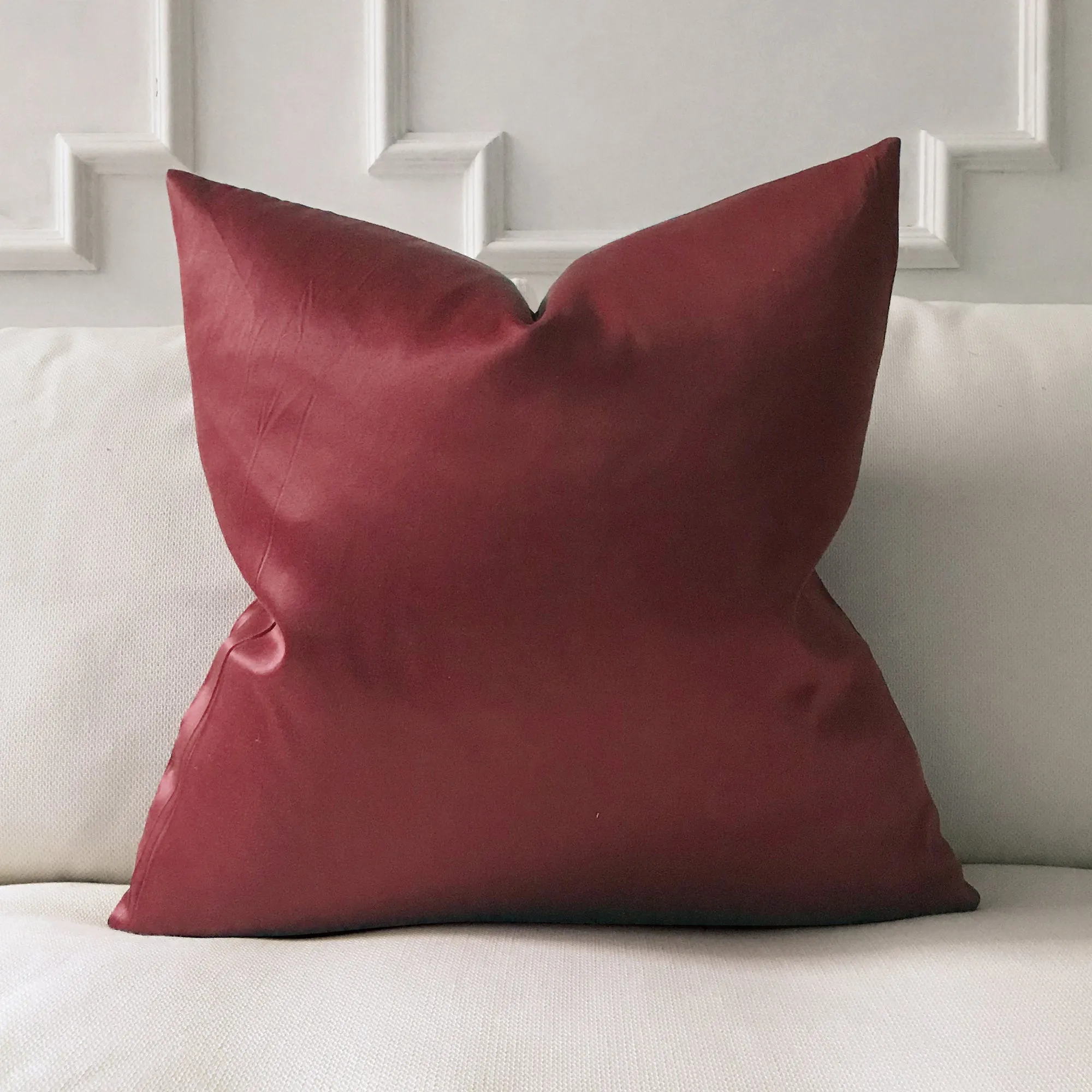 Merlot Solid Throw Pillow Cover 24x24